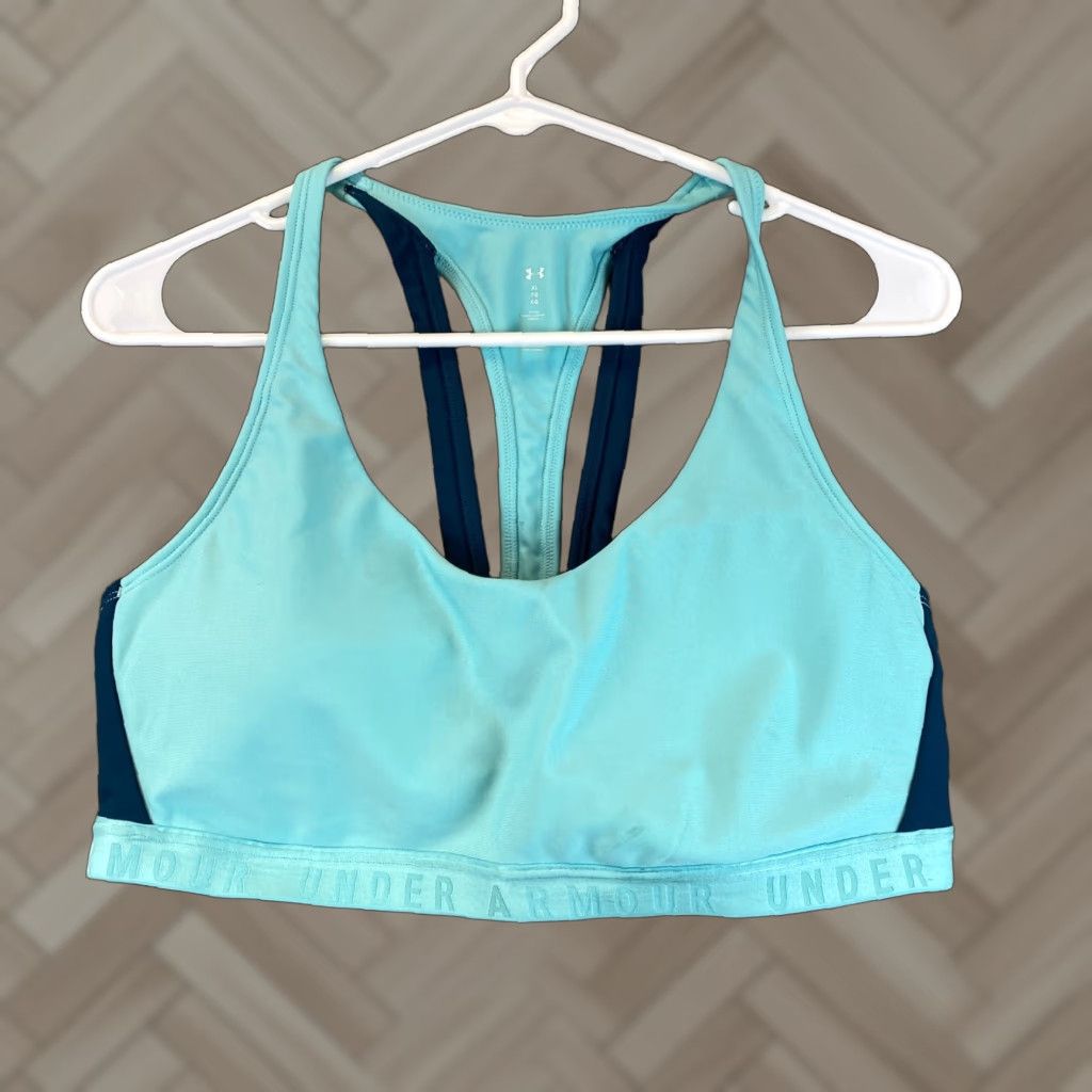 Under Armour Under Armour Sports Bra XL Green Padded Activewear Womens Size ONE SIZE - 1 Thumbnail