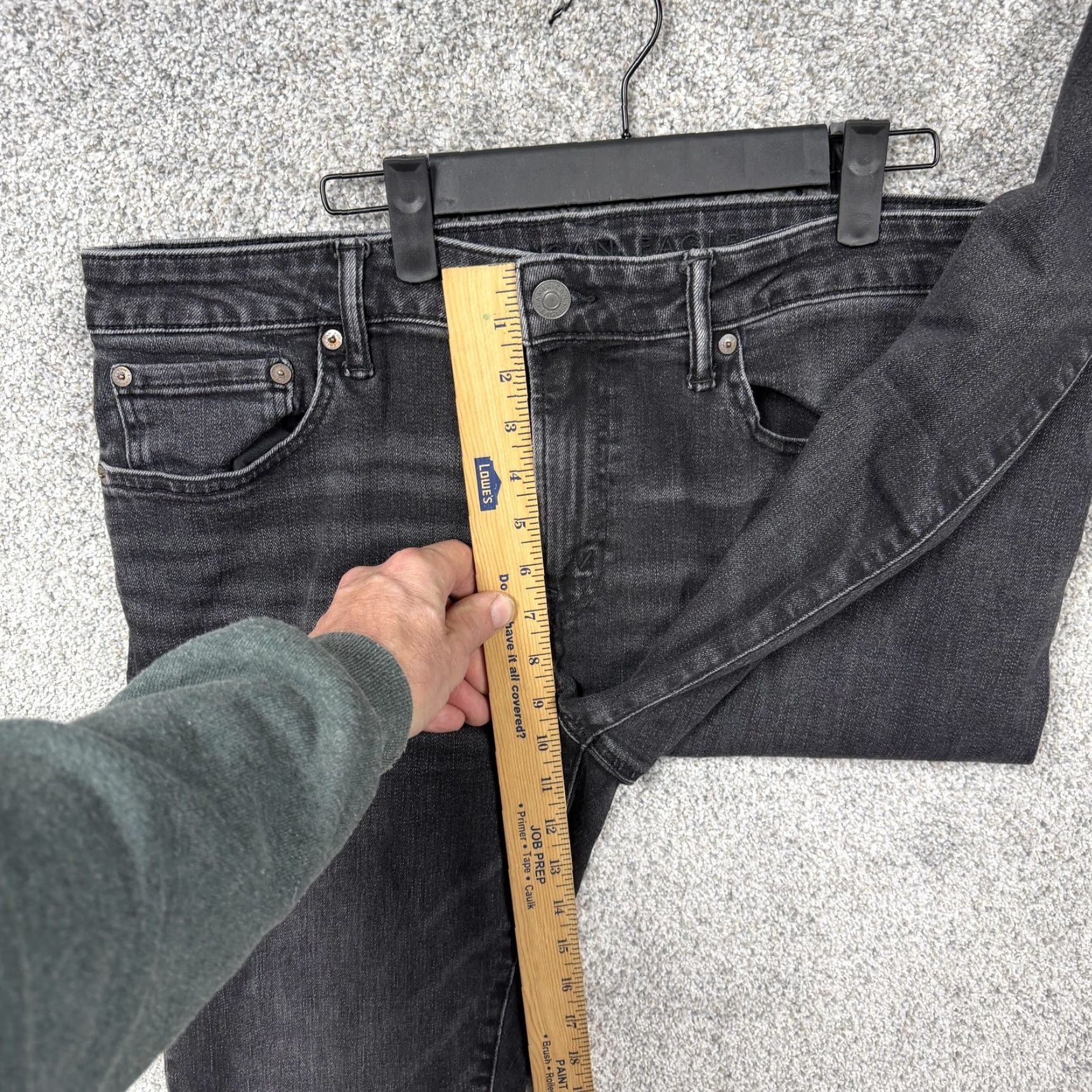 American Eagle Outfitters American Eagle Jeans Mens 34x31 Black Denim Straight Distressed Edgy Streetwear Jeans Size US 34 / EU 50 - 5 Thumbnail