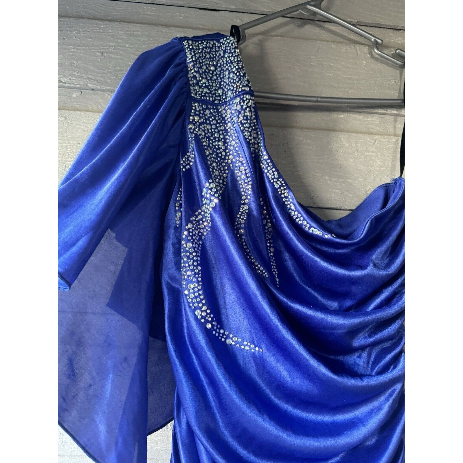 Other Deb Formal blue Prom Dress - One Shoulder, Satin Size M Size M / US 6-8 / IT 42-44 - 4 Thumbnail