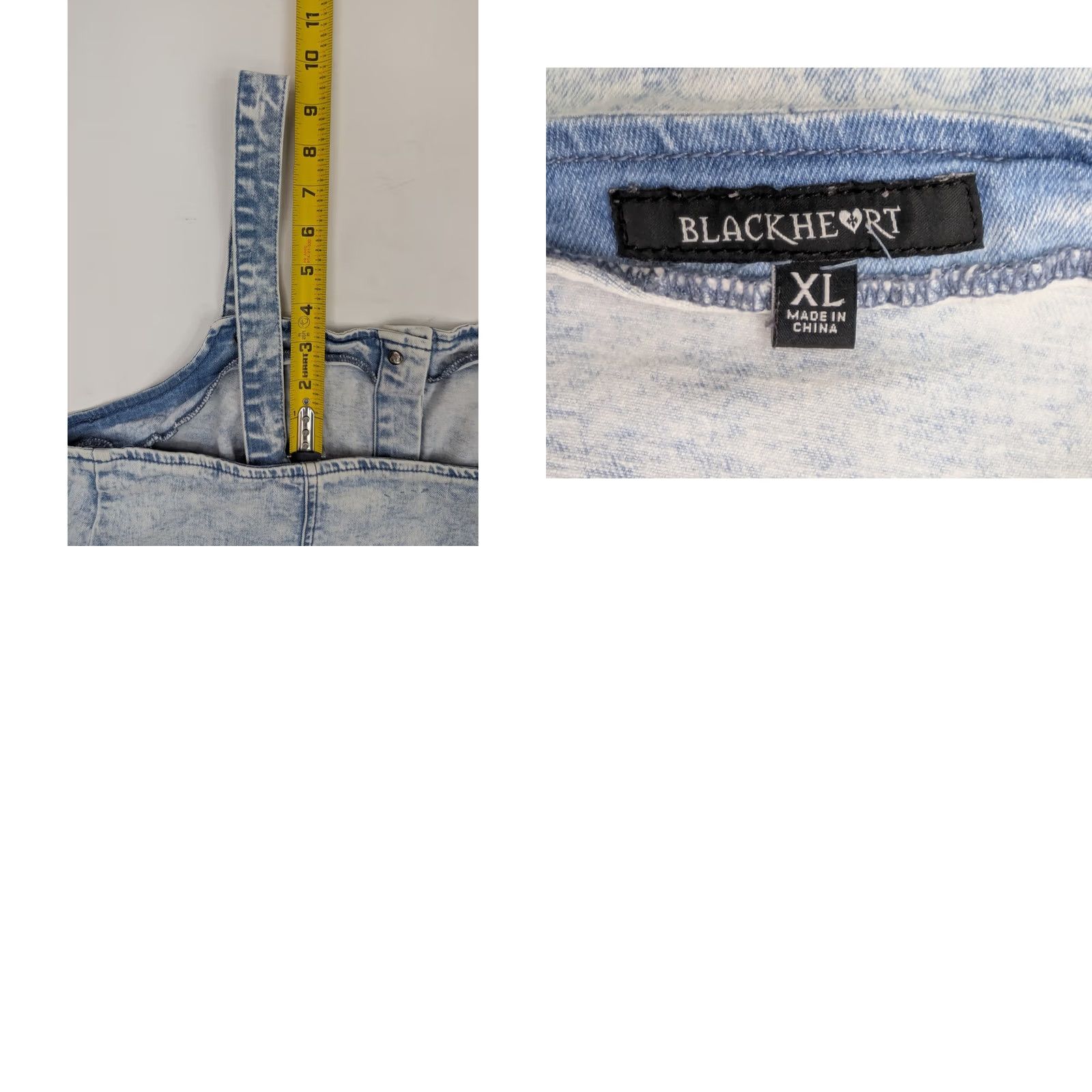 Hot Topic VINTAGE? No. BlackHeart Hot Topic Denim Overall Skirt Women XL Light Wash Button Long Skirt Size 40" / US 18 - 9 Thumbnail