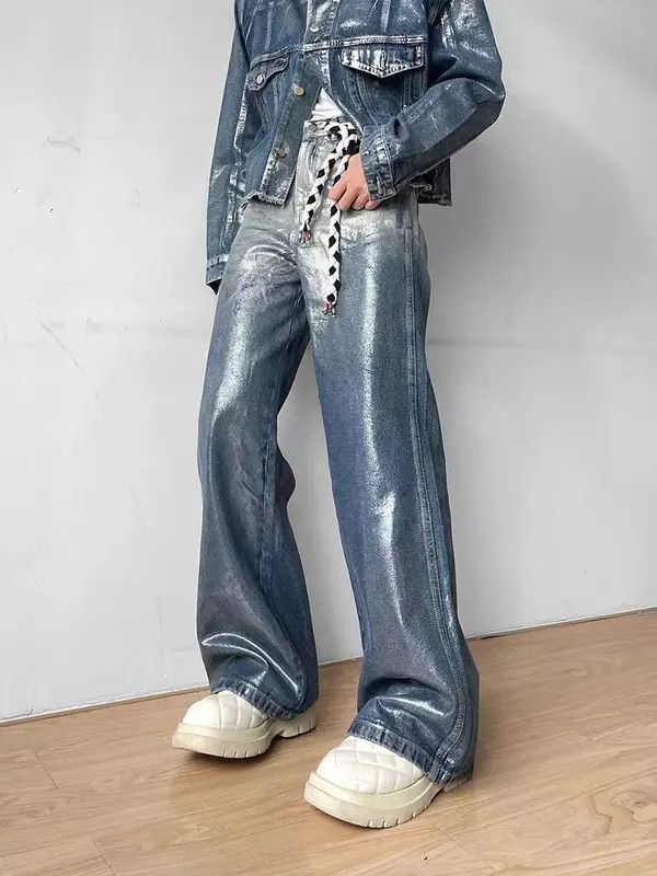 VIBE Liquid metallic baggy casual denim pants Size US 30 / EU 46 - 8 Thumbnail
