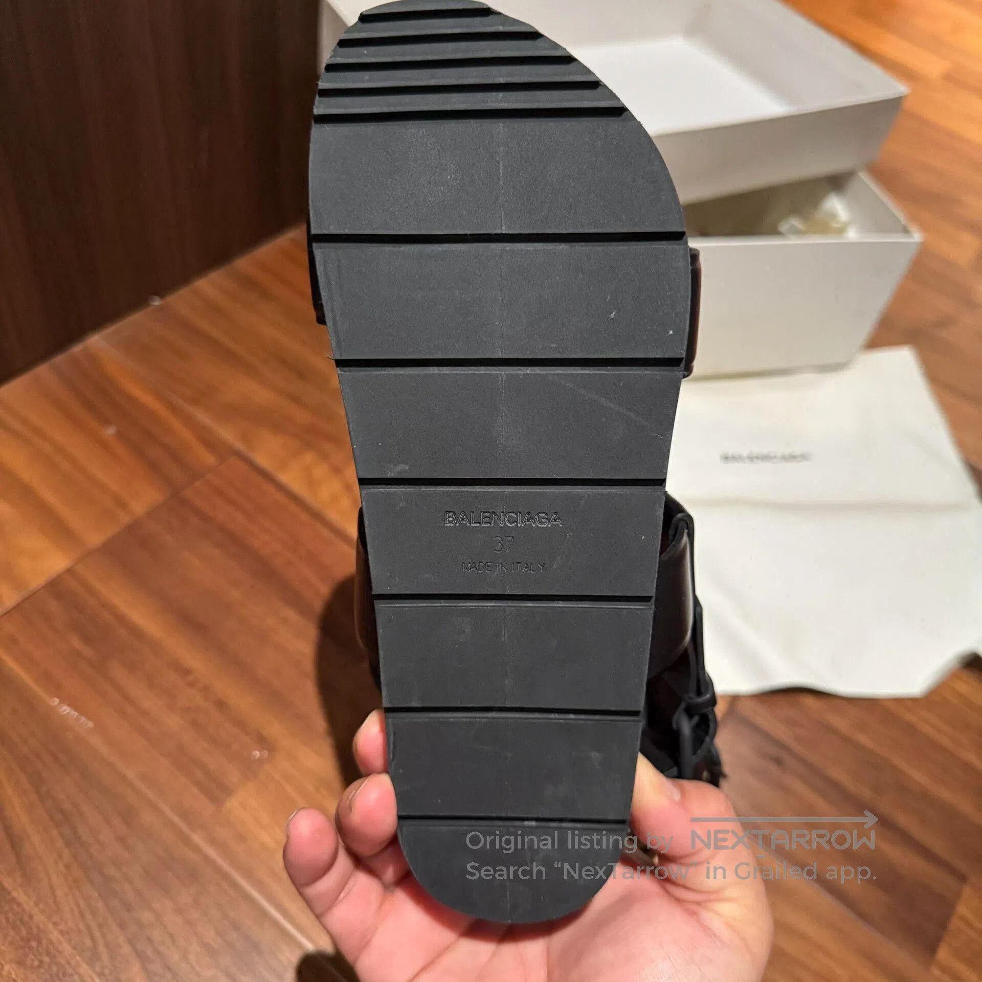Balenciaga Balenciaga Women's Black Dark Vanguard Sandals. Size US 6 / IT 36 - 7 Thumbnail