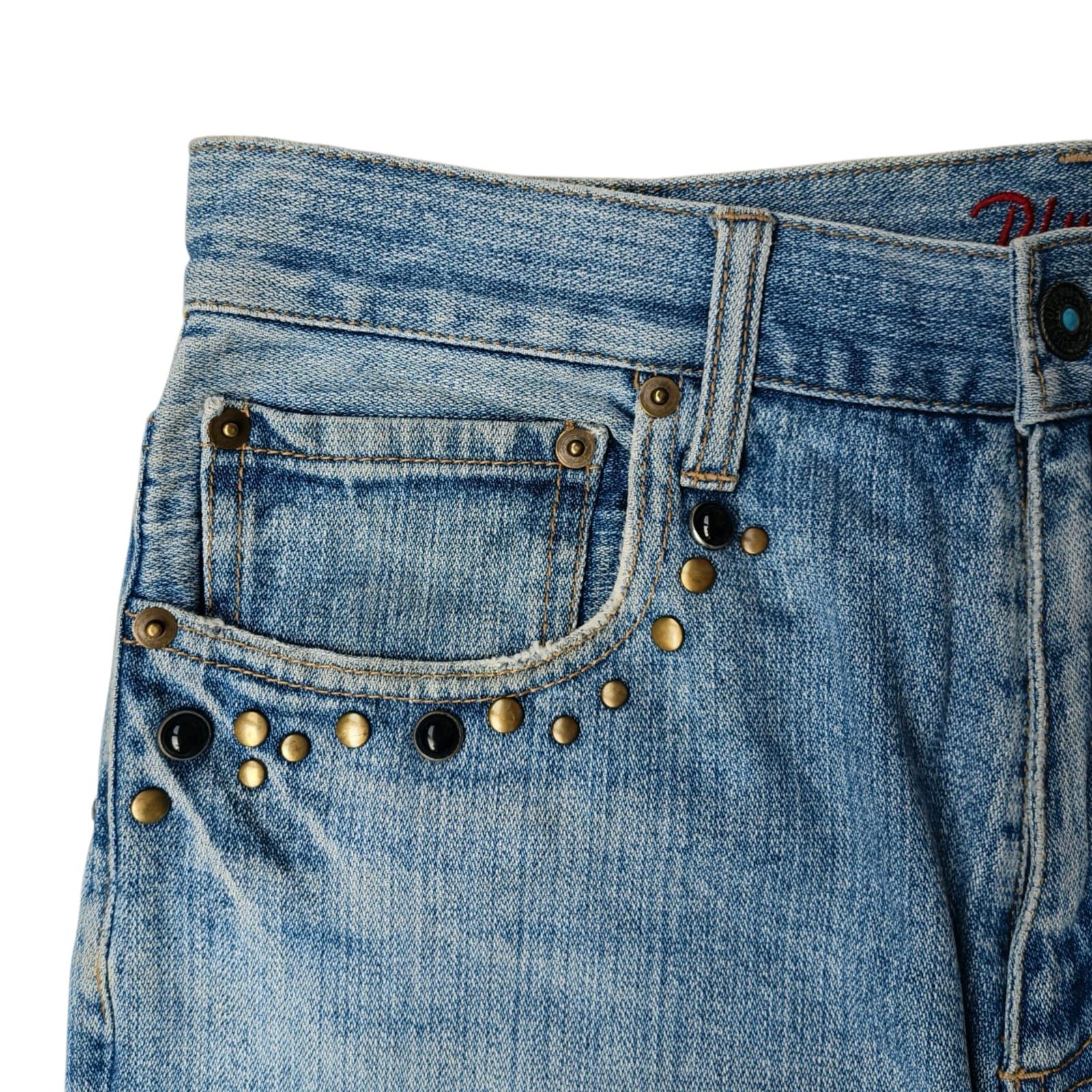 Japanese Brand Pluvious Rivet Studded Trousers Denim Pants Size US 30 / EU 46 - 6 Thumbnail