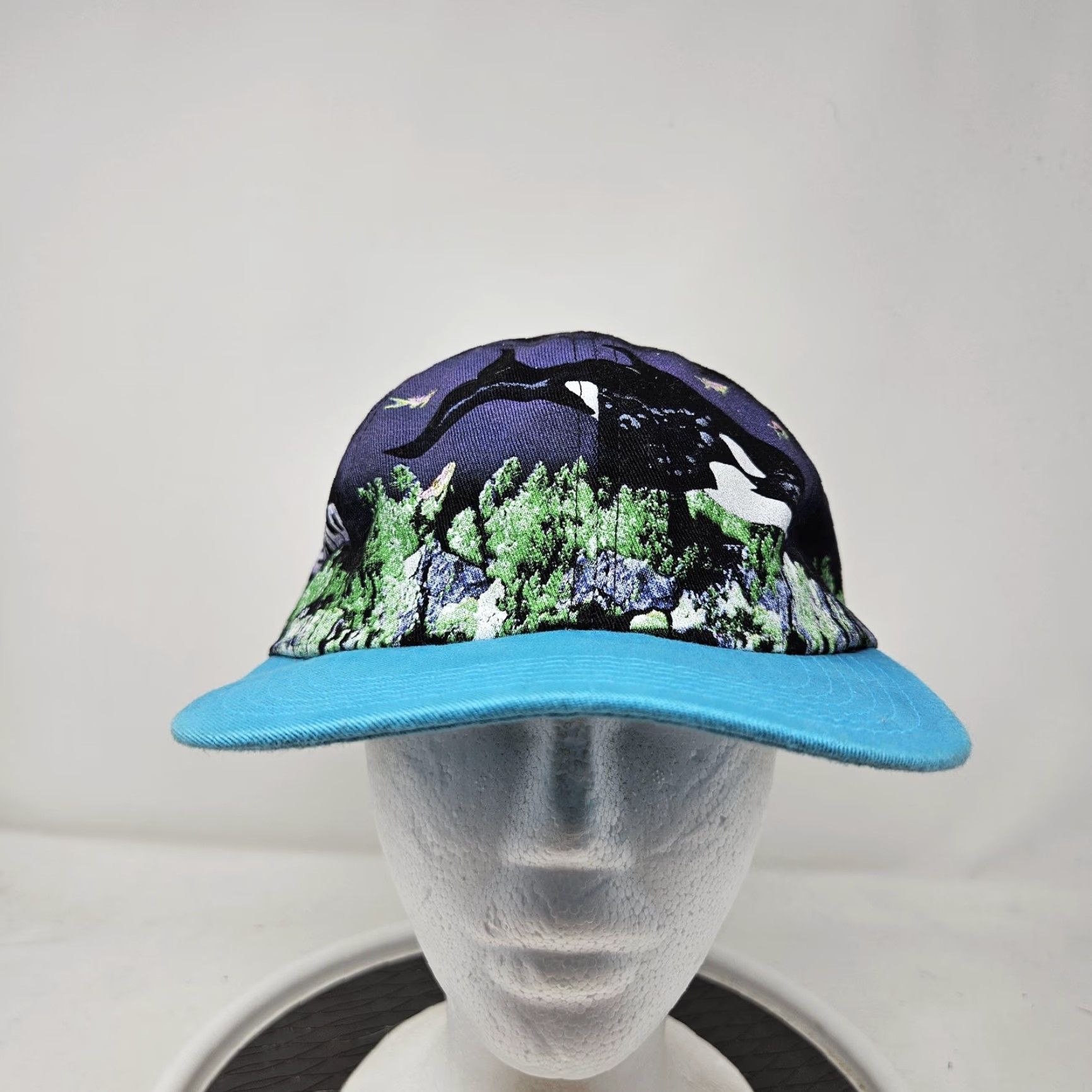 Vintage VINTAGE SeaWorld Hat Cap Snap Back Blue Orca Killer Whale Made USA Mens 90s Size ONE SIZE - 2 Thumbnail