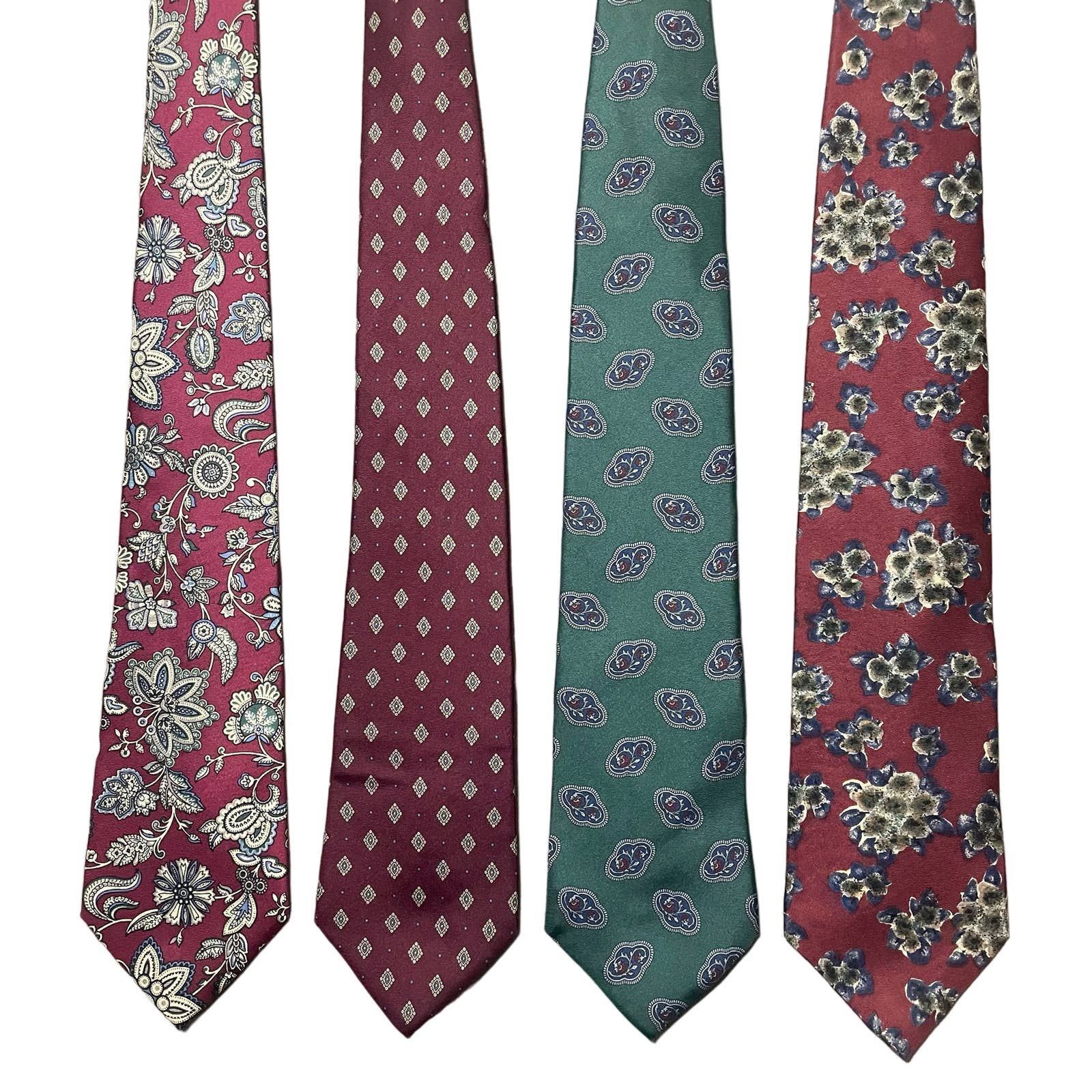 Luxury LOT OF 4 Christian Dior Monsieur 100% Silk Neckties Assorted Size ONE SIZE - 1 Preview