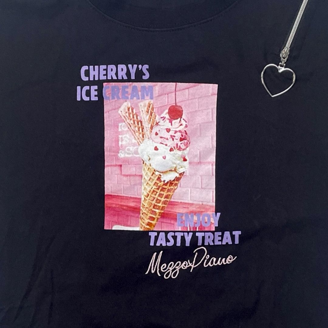 Other Vintage Mezzo Piano Cherry Ice Cream Graphic Tee Size M / US 6-8 / IT 42-44 - 3 Thumbnail