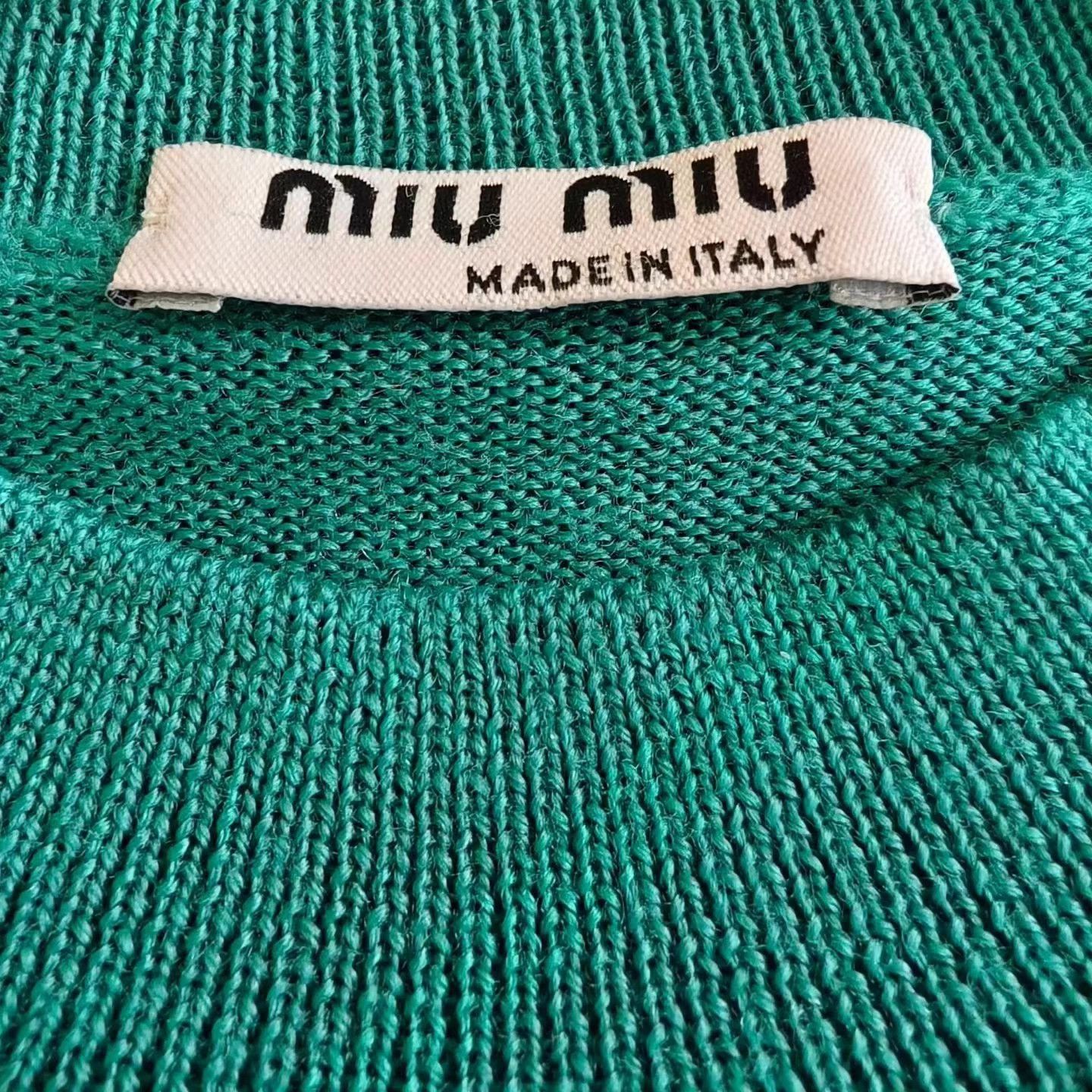 Miu Miu MIU MIU Ruffled Green Sweater 99 New Size XS / US 0-2 / IT 36-38 - 3 Thumbnail