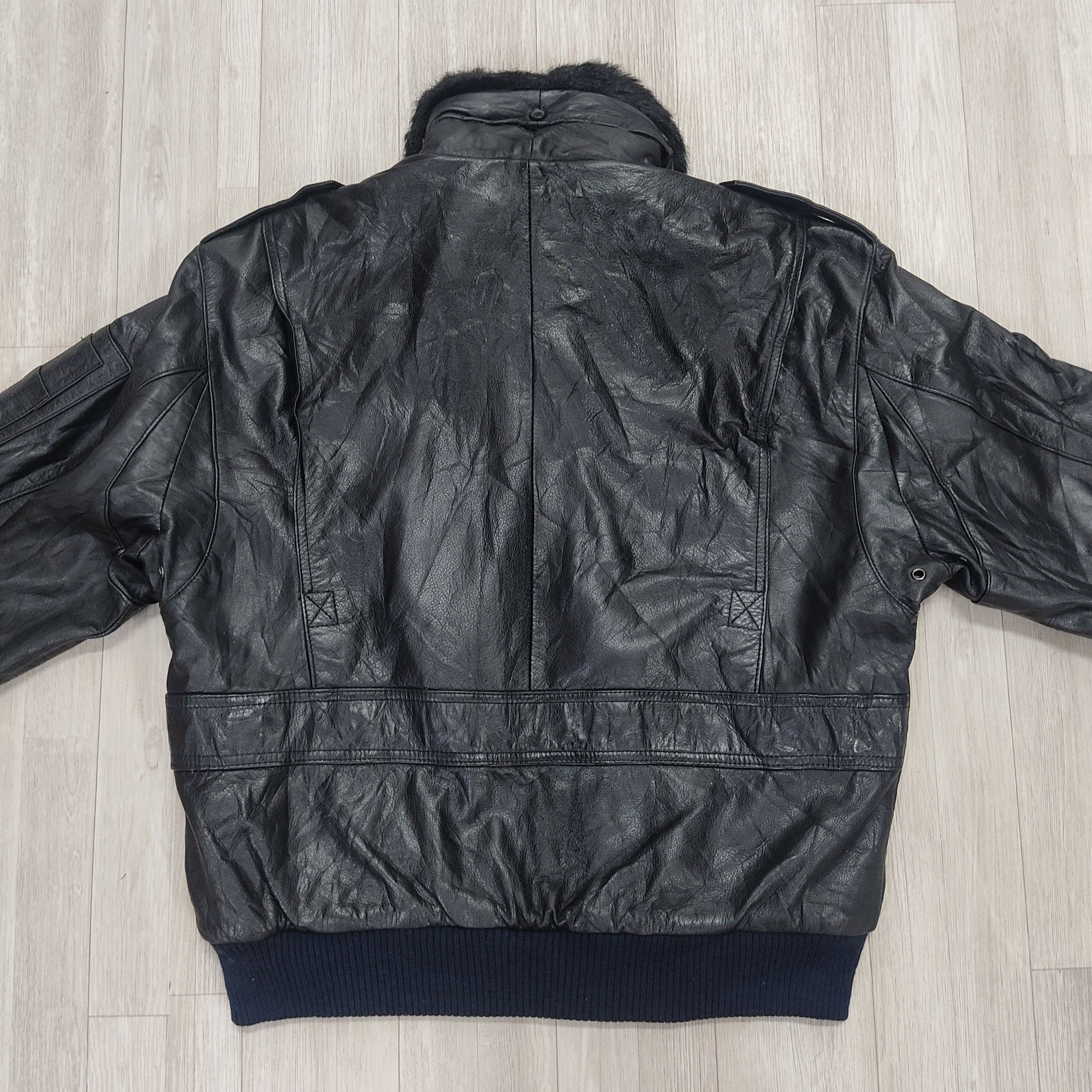 Genuine Leather US AIR FORCE Aviator Bomber Cowhide Leather Jacket Size US XL / EU 56 / 4 - 17 Thumbnail