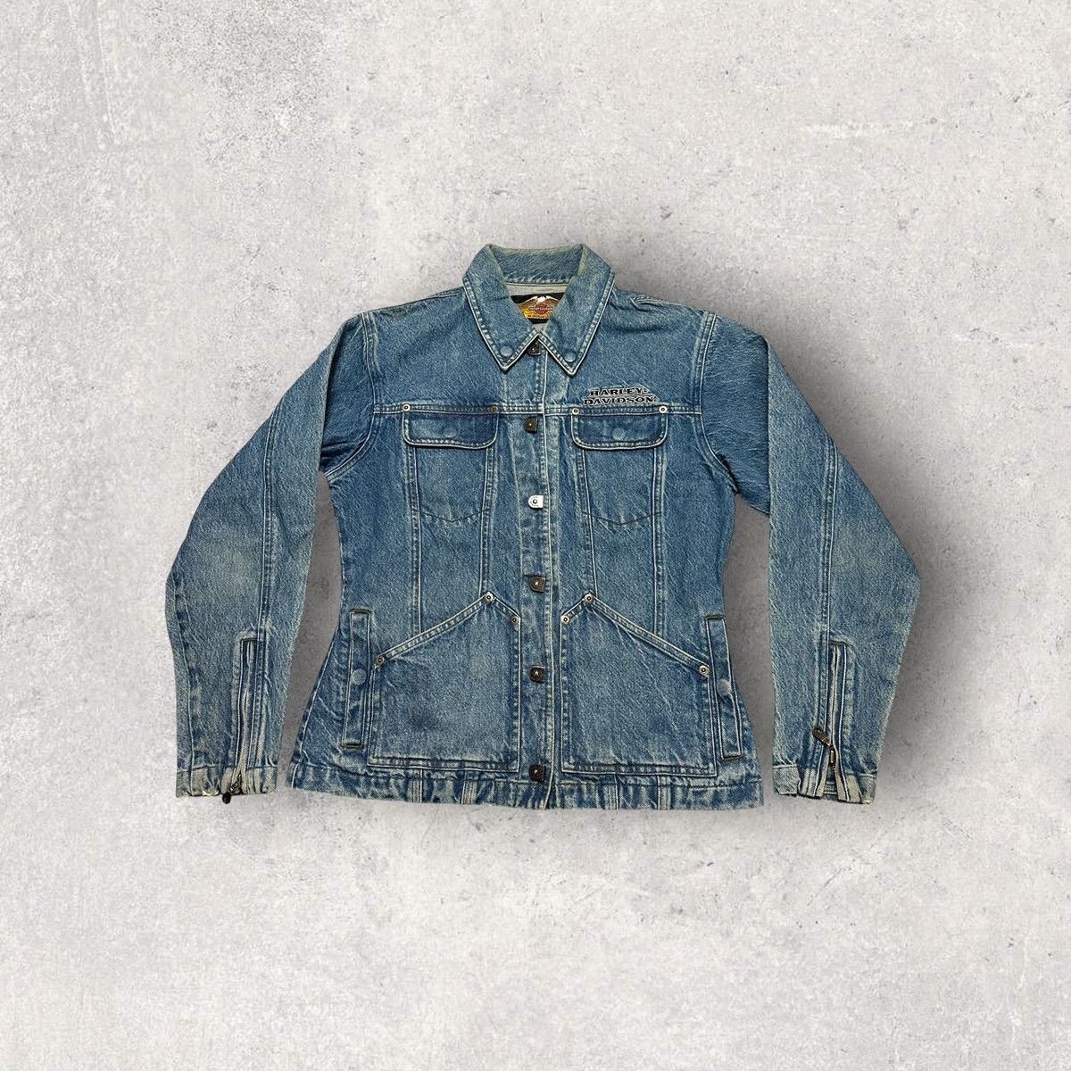 Harley Davidson × Vintage Vintage Harley Davidson denim jacket Size S / US 4 / IT 40 - 1 Thumbnail