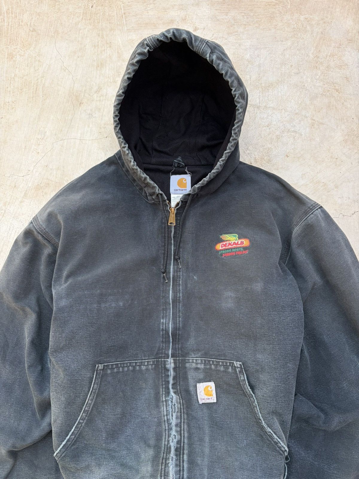 Carhartt Vintage 00s Faded Carhartt Active Jacket J131 BLK Size US XL / EU 56 / 4 - 3 Thumbnail