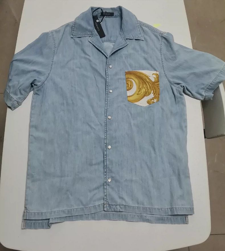 Versace Versace Denim short-sleeved shirt Size US L / EU 52-54 / 3 - 3 Thumbnail