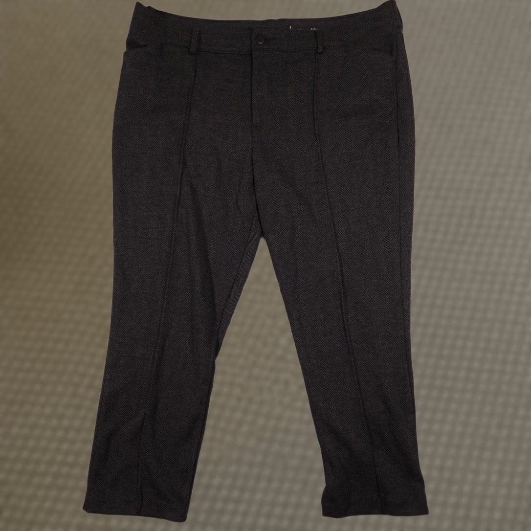 Vintage Lee Riders Womens Slim Ankle Ponte Pants Gray Herringbone Work Size 42" / US 20 - 1 Thumbnail