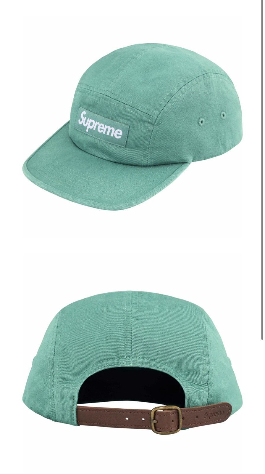 Supreme Washed Chino Twill Camp Cap (Color: Sage) Size ONE SIZE - 1 Thumbnail