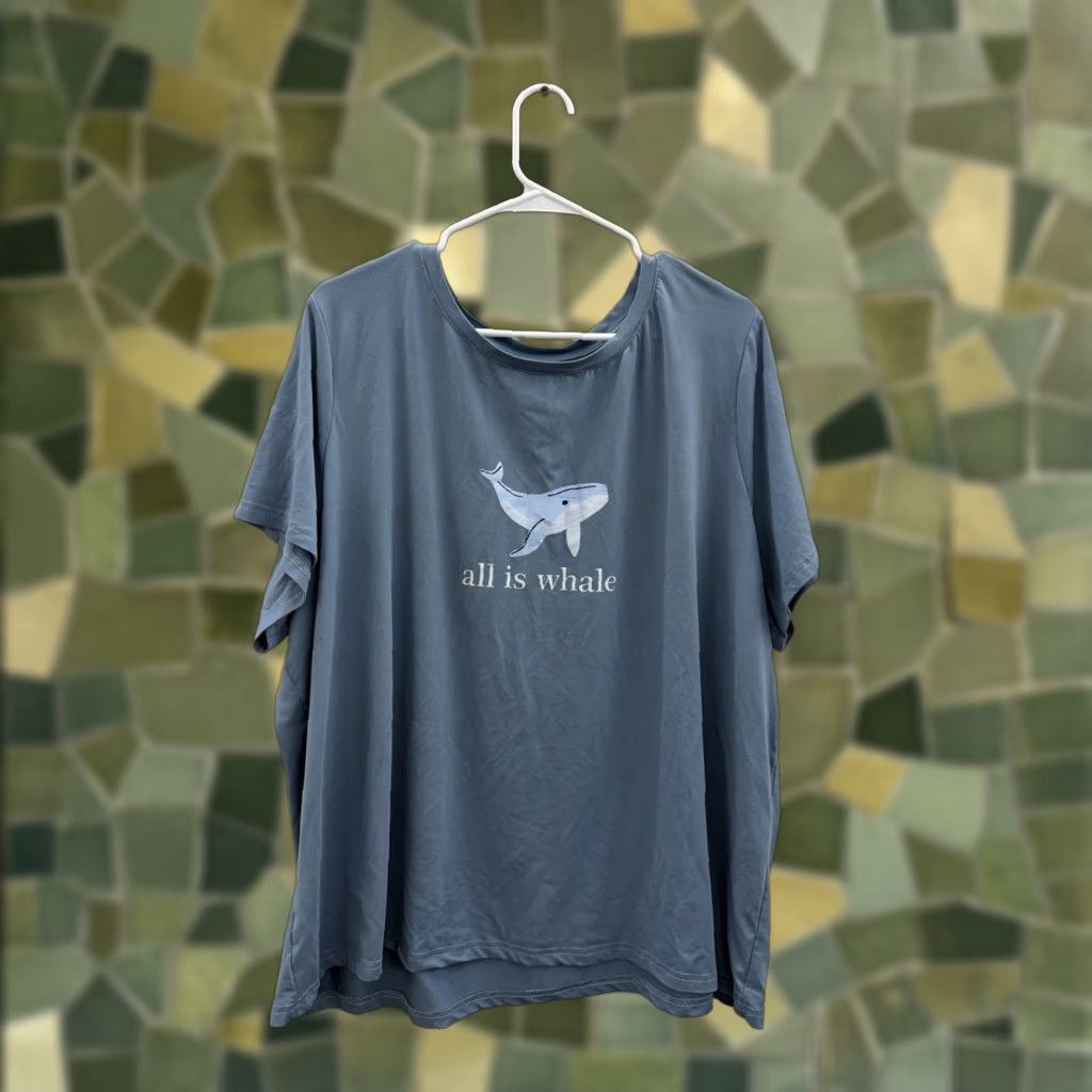 Shein SHEIN Shirt Blue All Is Whale Short Sleeve 4XL Womens Plus Size Casual/Workwear Womens Shirt - 4XL Blue All Is Whale Short Sleeve Size XXL / US 16-18 / IT 52-54 - 1 Thumbnail