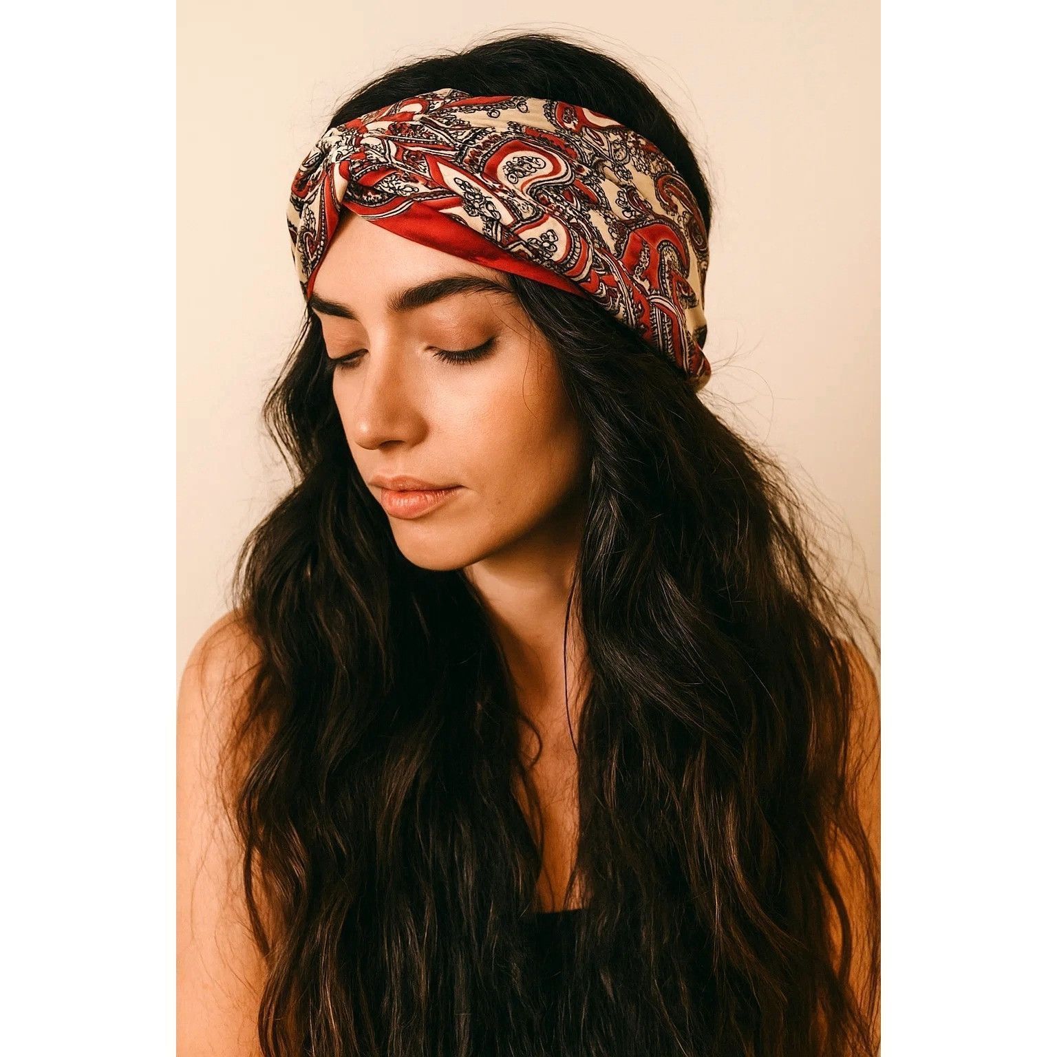 Other Red Black Paisley Silk Scarf Western Wild Rage Boho Chic Squ Size ONE SIZE - 4 Thumbnail