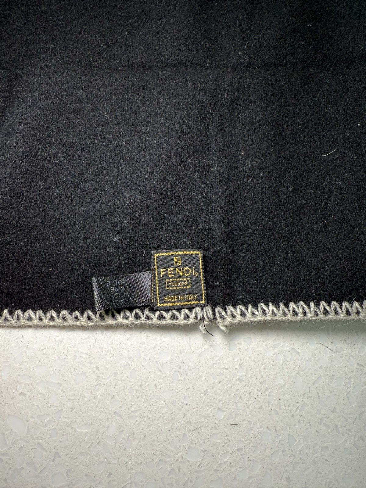 Fendi Fendi Black & Grey Logo Scarf Size ONE SIZE - 5 Thumbnail