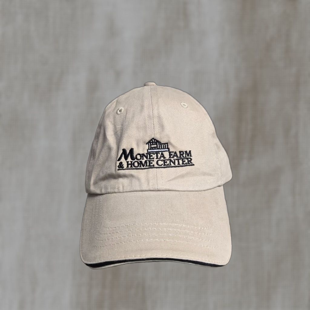 Vintage Moneta Farm & Home Center Baseball Cap Hat Strapback Adjustable Beige Men Hat Adjustable Beige Baseball Cap Men Size ONE SIZE - 1 Thumbnail