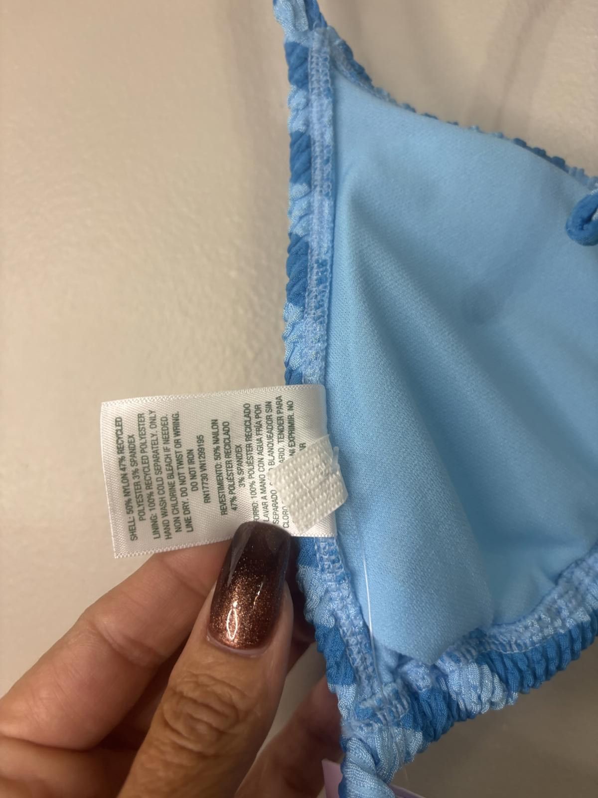 Designer Wild Fable Striped Bikini Top - Blue/Light Blue Small Size ONE SIZE - 5 Thumbnail