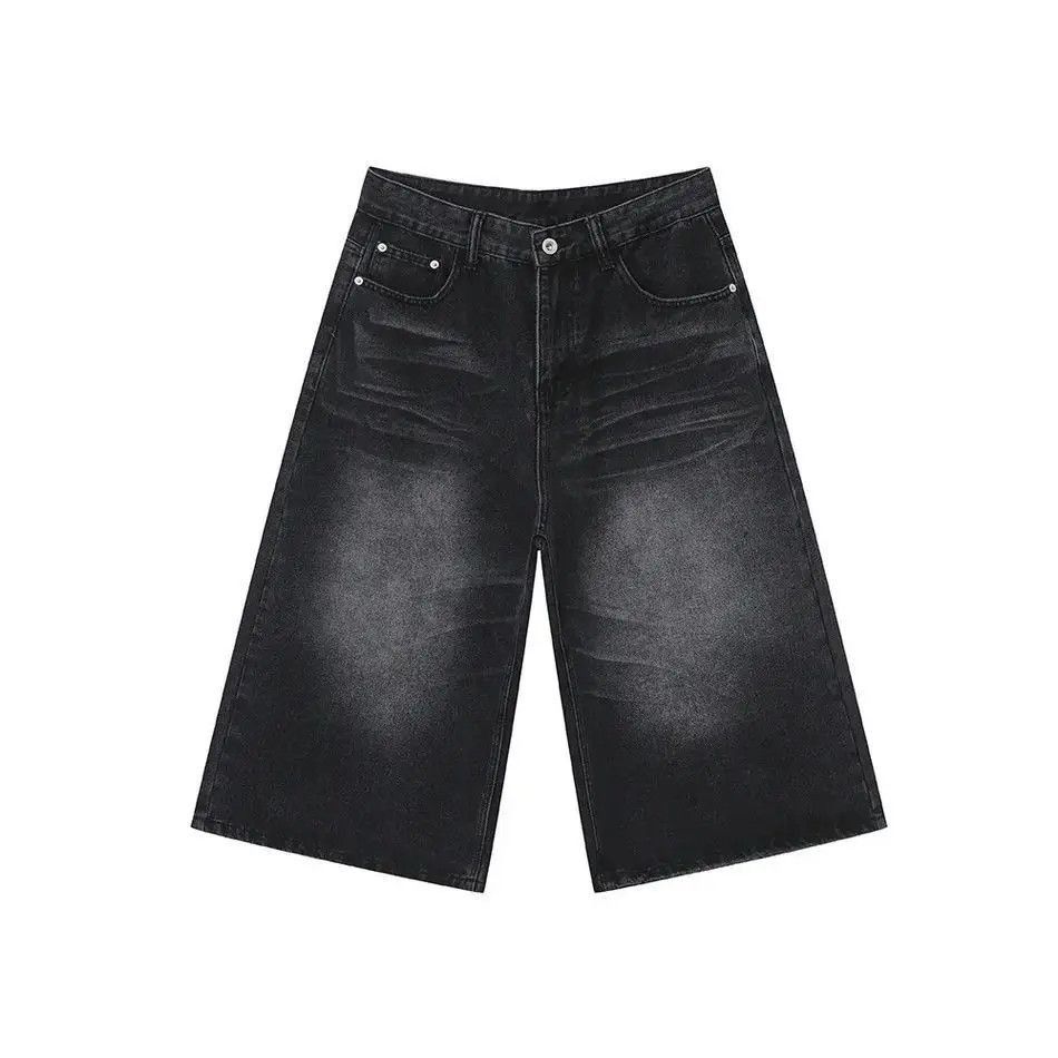 Japanese Brand Retro high street straight leg wide leg denim shorts Size US 32 / EU 48 - 5 Thumbnail