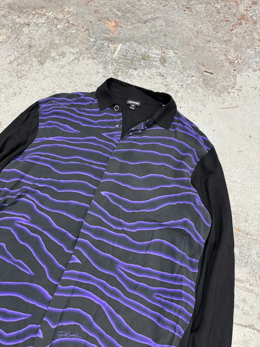 Just Cavalli AW2019 Cavalli Black & Purple Hallucination Psycho Shirt Size US M / EU 48-50 / 2 - 5 Thumbnail