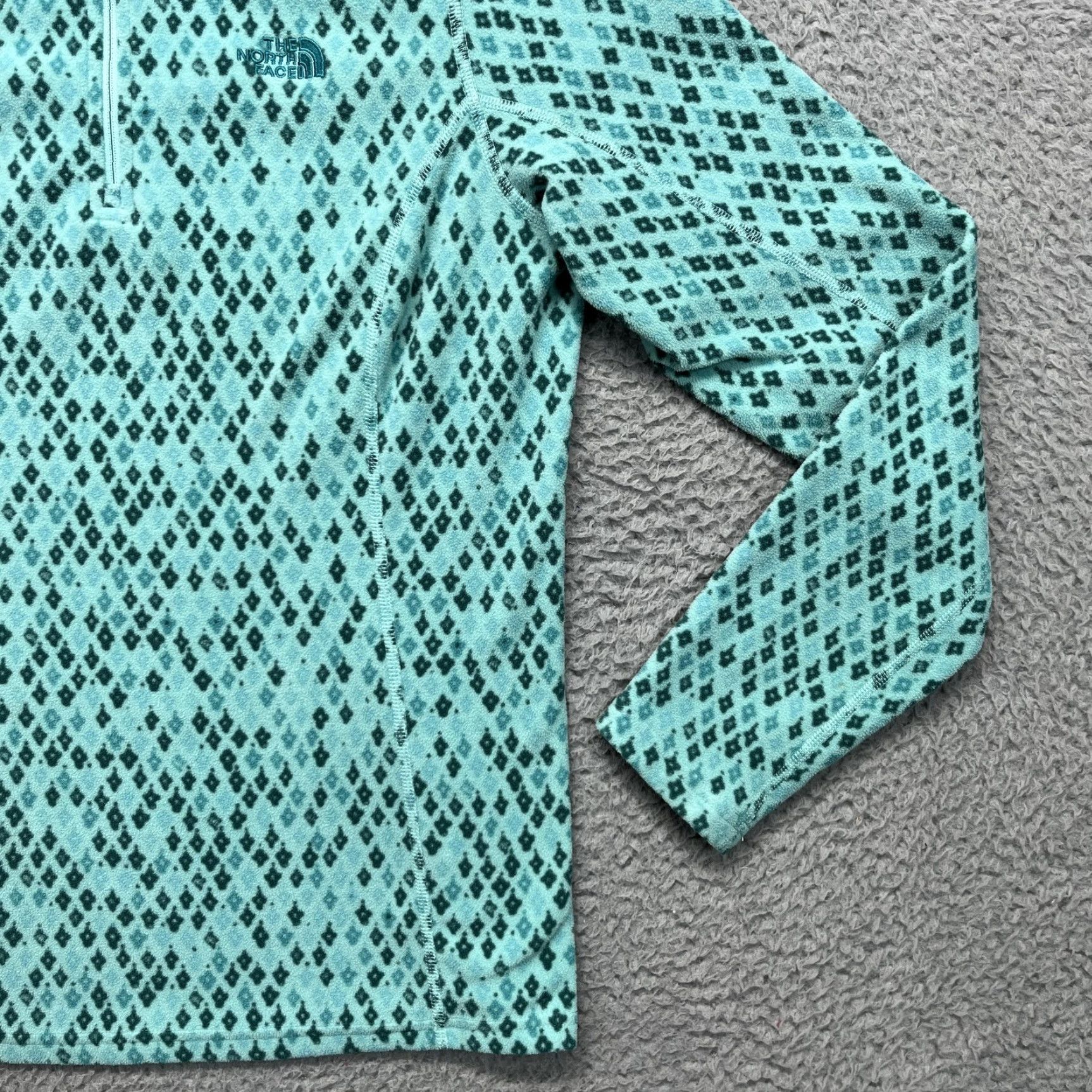 The North Face The North Face Fleece Jacket Womens Medium Blue 1/4 Zip Geometric Print C788 Size M / US 6-8 / IT 42-44 - 5 Thumbnail