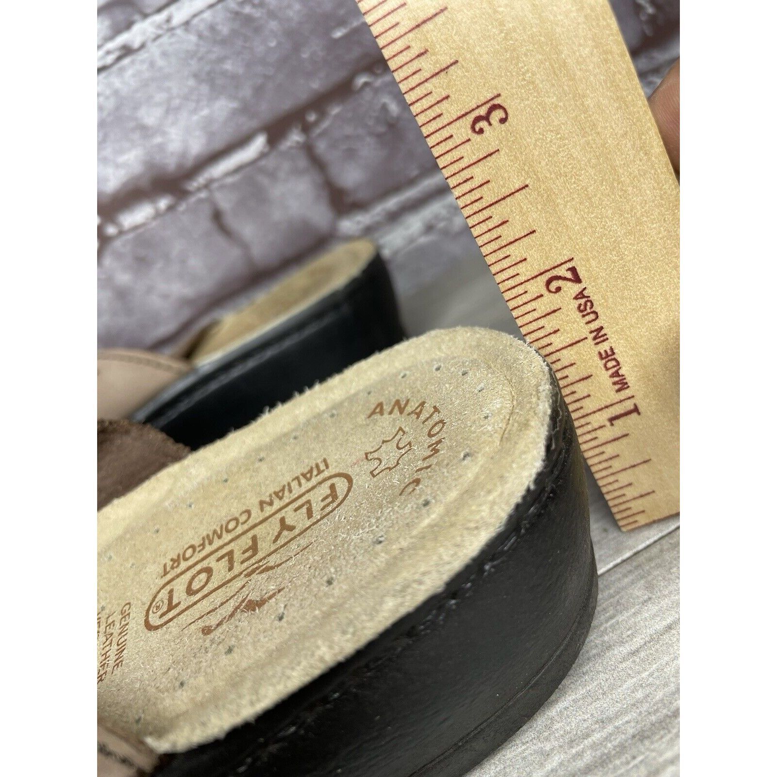 Other Fly Flot Taupe Nubuck Leather Strap Slides Wedge Sandals Wom Size US 6.5 / IT 36.5 - 11 Thumbnail