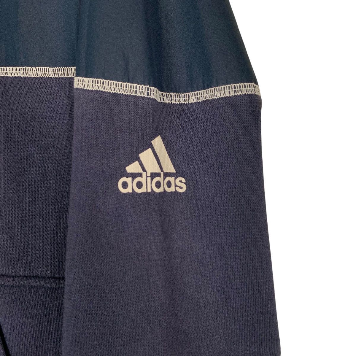 Adidas ADIDAS Embroidery Sleeve Logo Hybrid Zipper Hoodie #1350-C61 Size US M / EU 48-50 / 2 - 17 Thumbnail