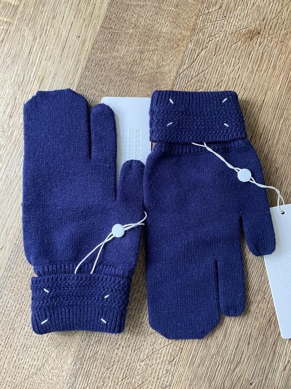 Pre-owned Maison Margiela Tabi Gloves Knit Tabi Gloves In Bue In Blue