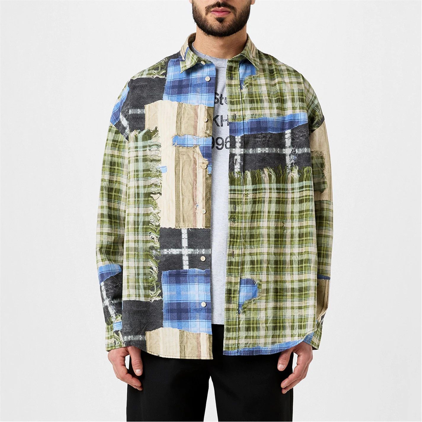 Acne Studios o1g2r1mq0825 Multi Flannel Shirt in Multicolor Size US XL / EU 56 / 4 - 5 Thumbnail