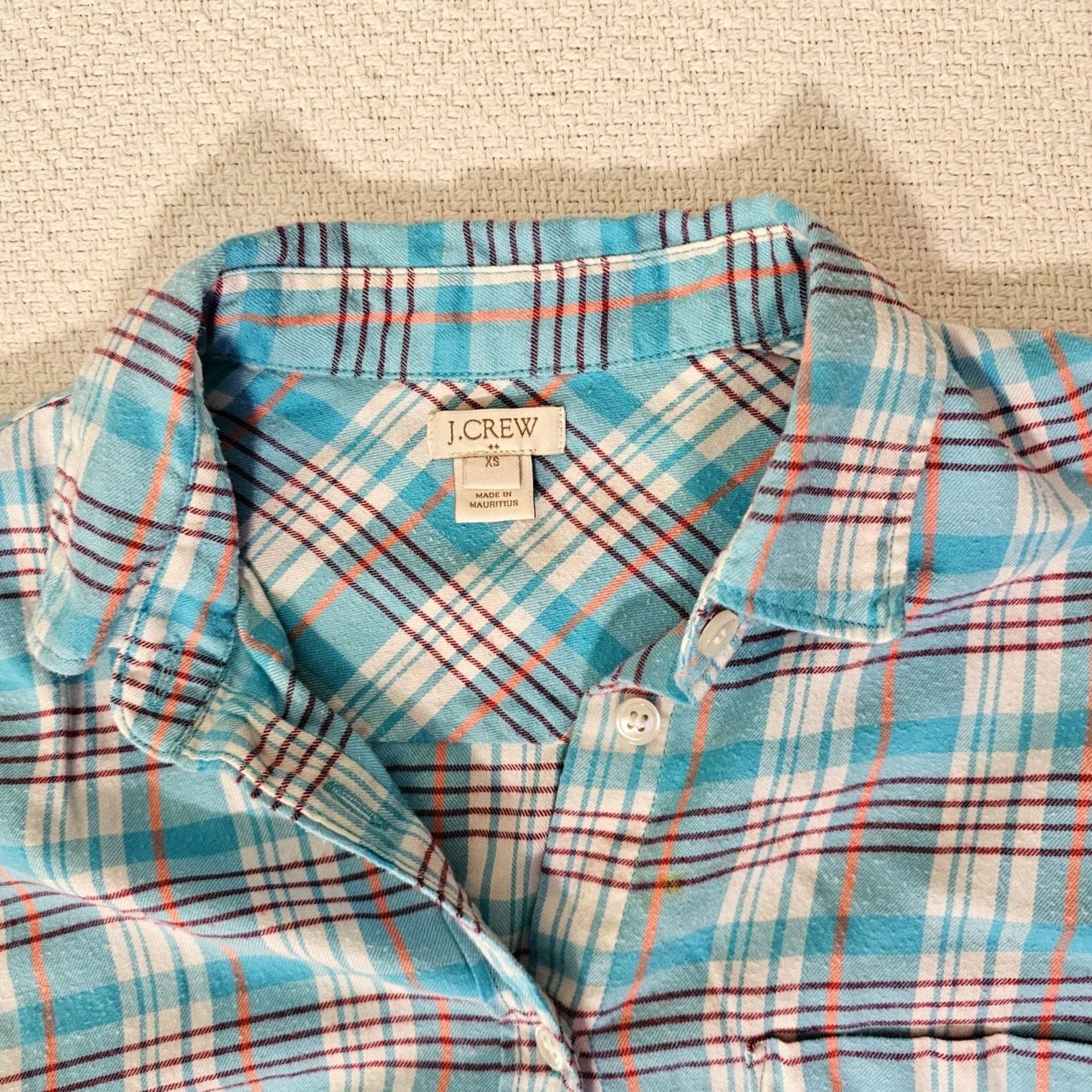 J.Crew J.CREW Button-Up Shirt Womens XS Blue Plaid Long Sleeve Lightweight Shirt Size XS / US 0-2 / IT 36-38 - 7 Thumbnail