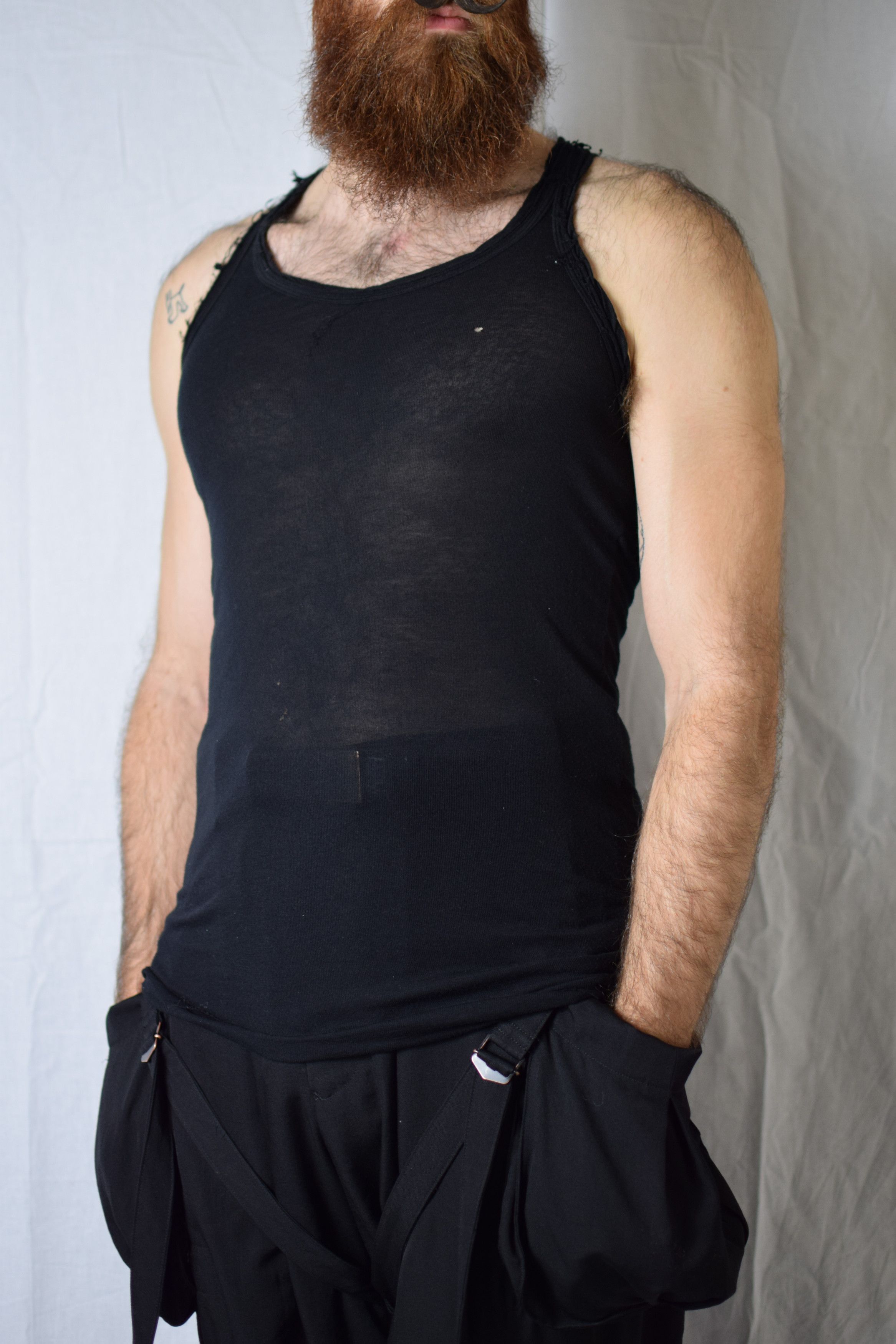 Julius Black Draped Tank Top