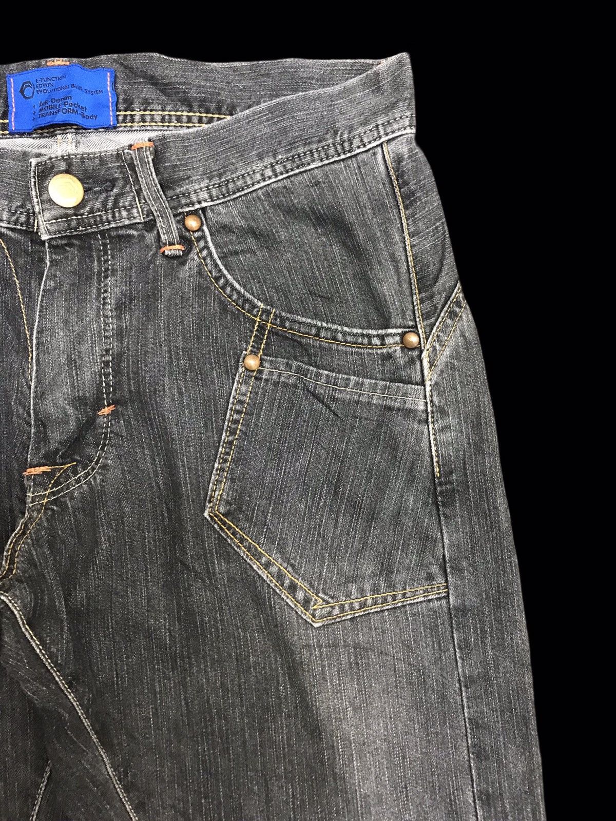 Edwin 💥BAGGY💥EDWIN FUNCTION WIDE BAGGY BLACK WASH AIR DENIM F383 Size US 32 / EU 48 - 4 Thumbnail
