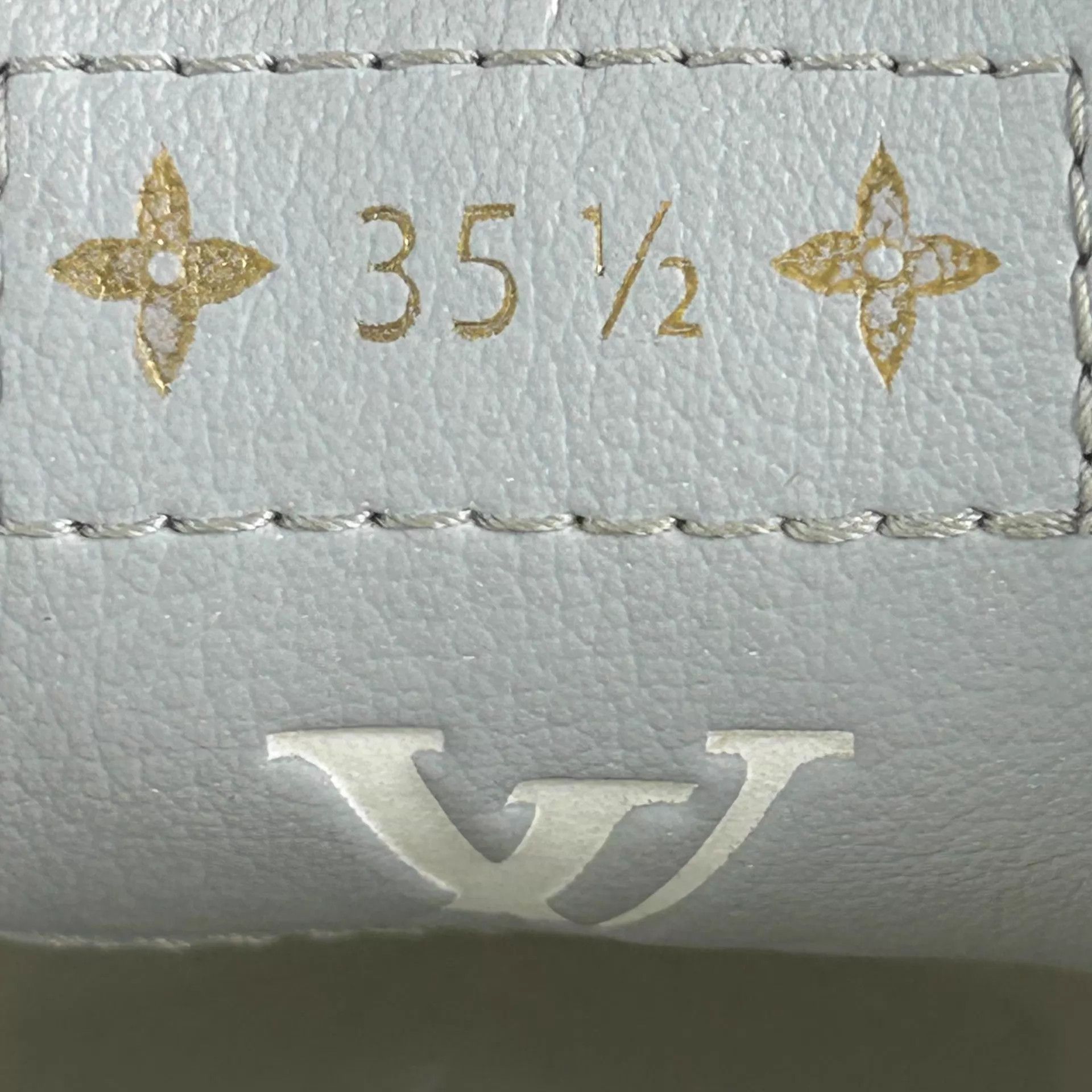 Louis Vuitton LV White Misplaced Logo Sneaker Monogram Heel Size US 5 / IT 35 - 7 Thumbnail