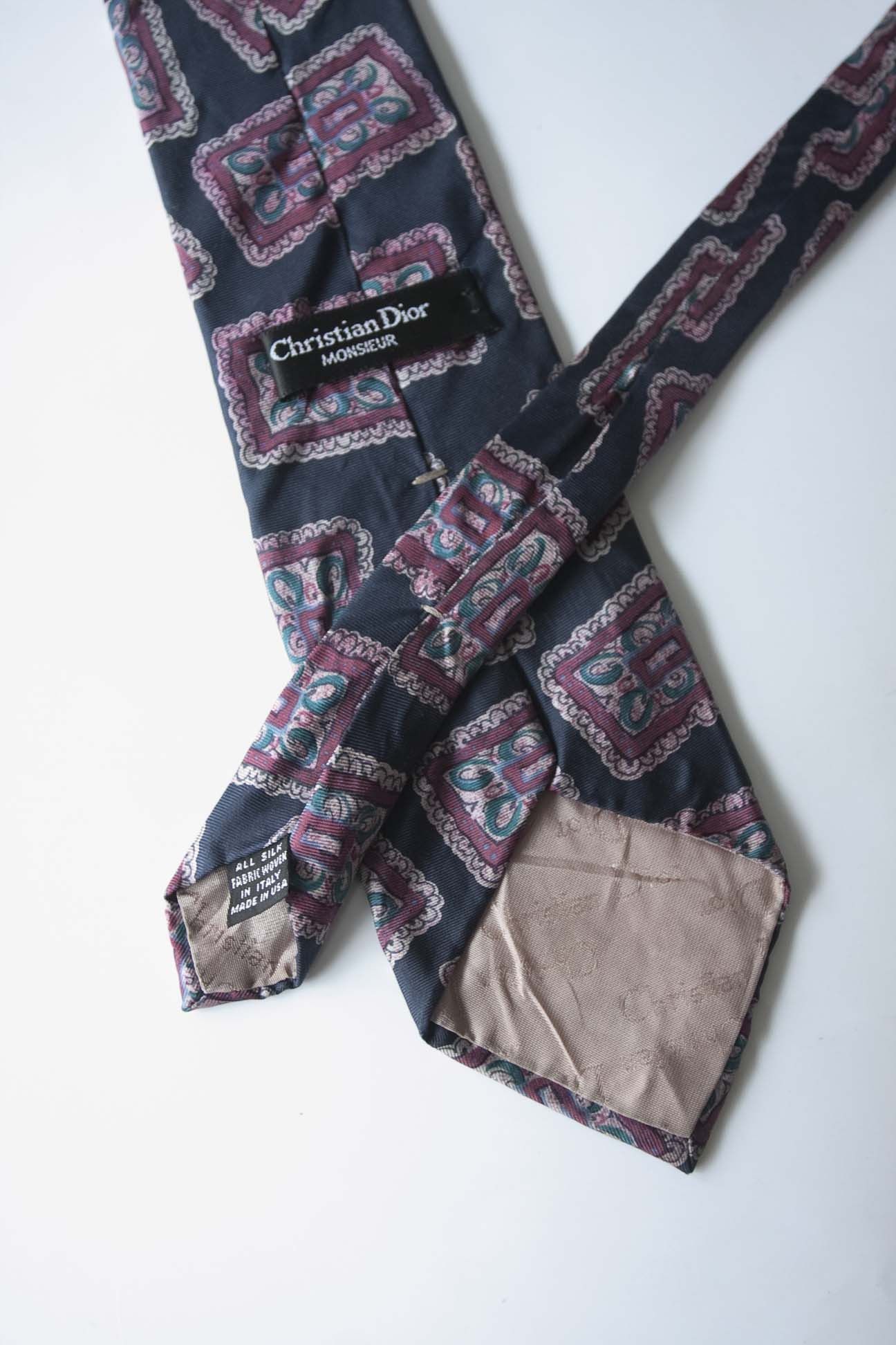Christian Dior Monsieur × Vintage Christian Dior Monsieur Vintage Tie Necktie Made in USA Silk Size ONE SIZE - 4 Thumbnail