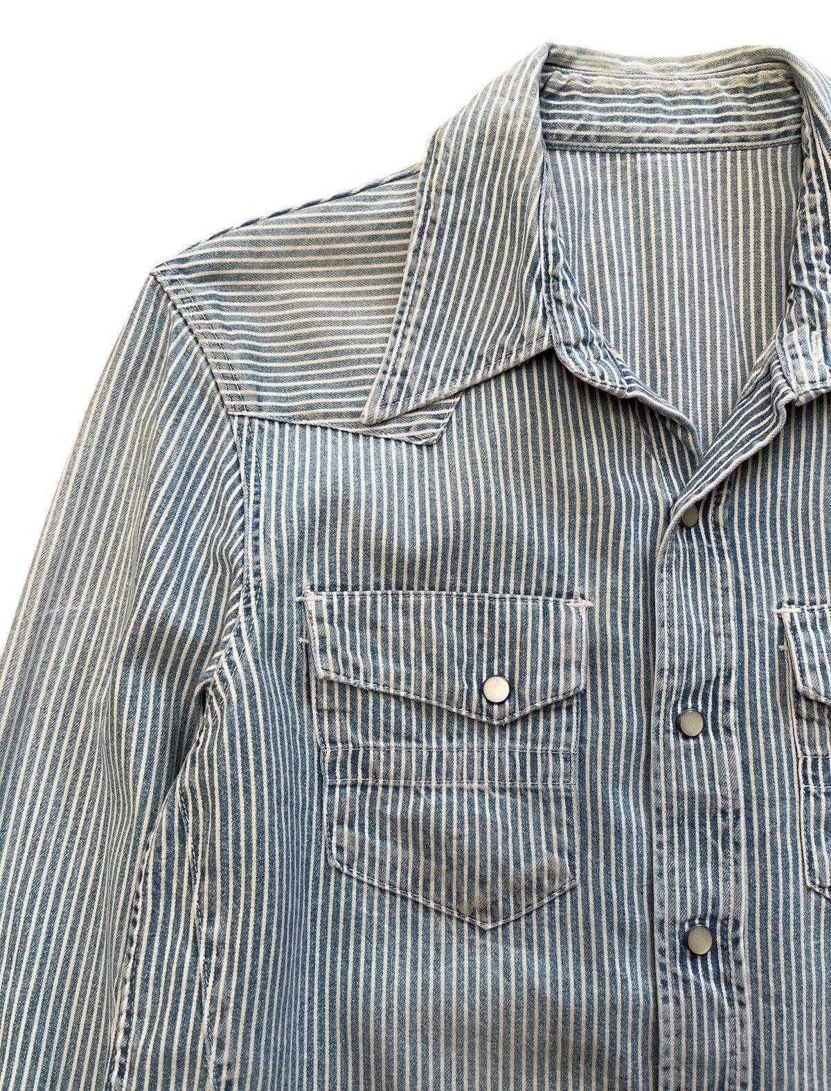 Number (N)ine Number (N)ine S08-NNS001C Zippo Hickory Denim Shirt Size US S / EU 44-46 / 1 - 4 Thumbnail