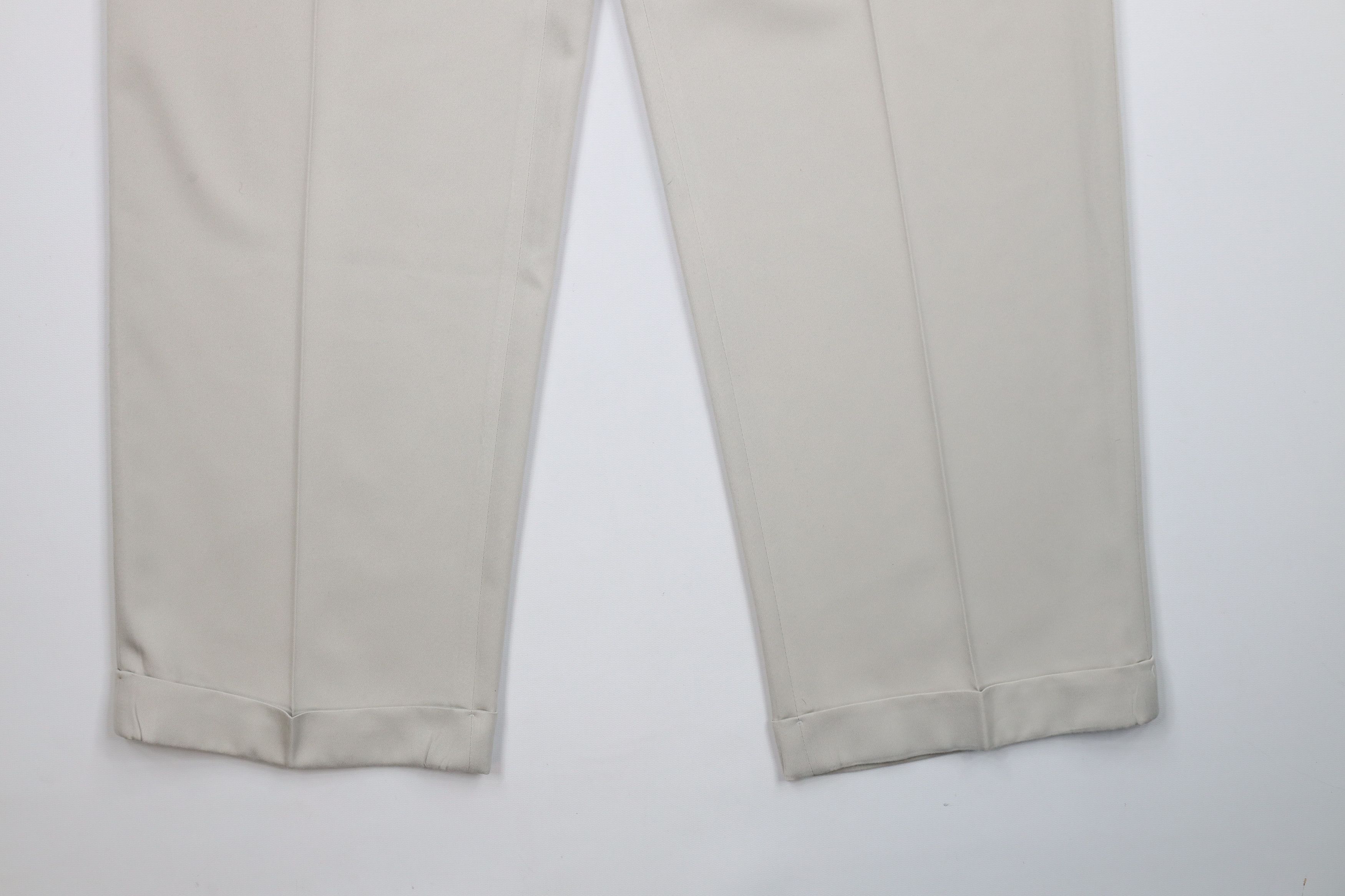 Ralph Lauren × Vintage Vintage 90s Ralph Lauren Cuffed Wide Leg Chino Pants Beige Size US 36 / EU 52 - 4 Thumbnail