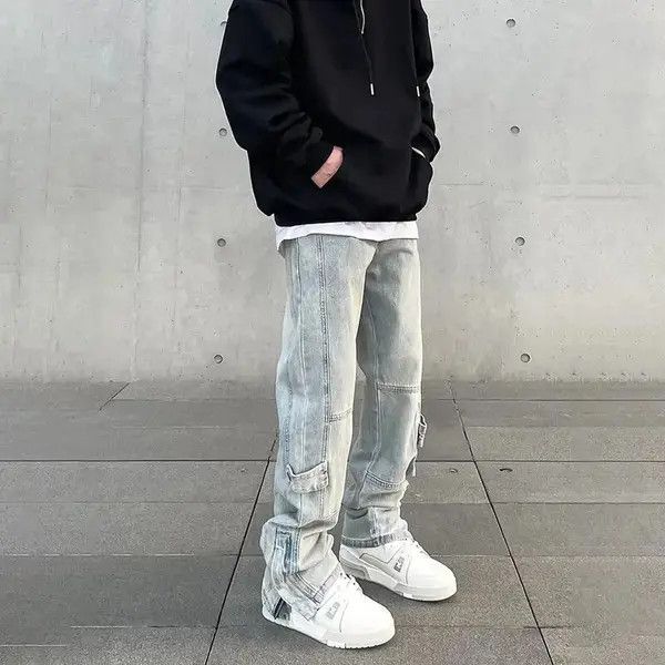 Casual Zip Flared Trousers Slim