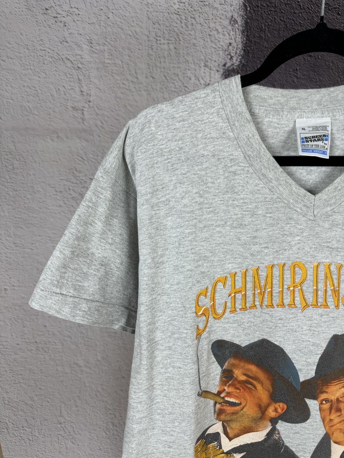 Vintage Vintage 90s Schmirinskis signed v-neck band tee shirt Size US XL / EU 56 / 4 - 3 Thumbnail