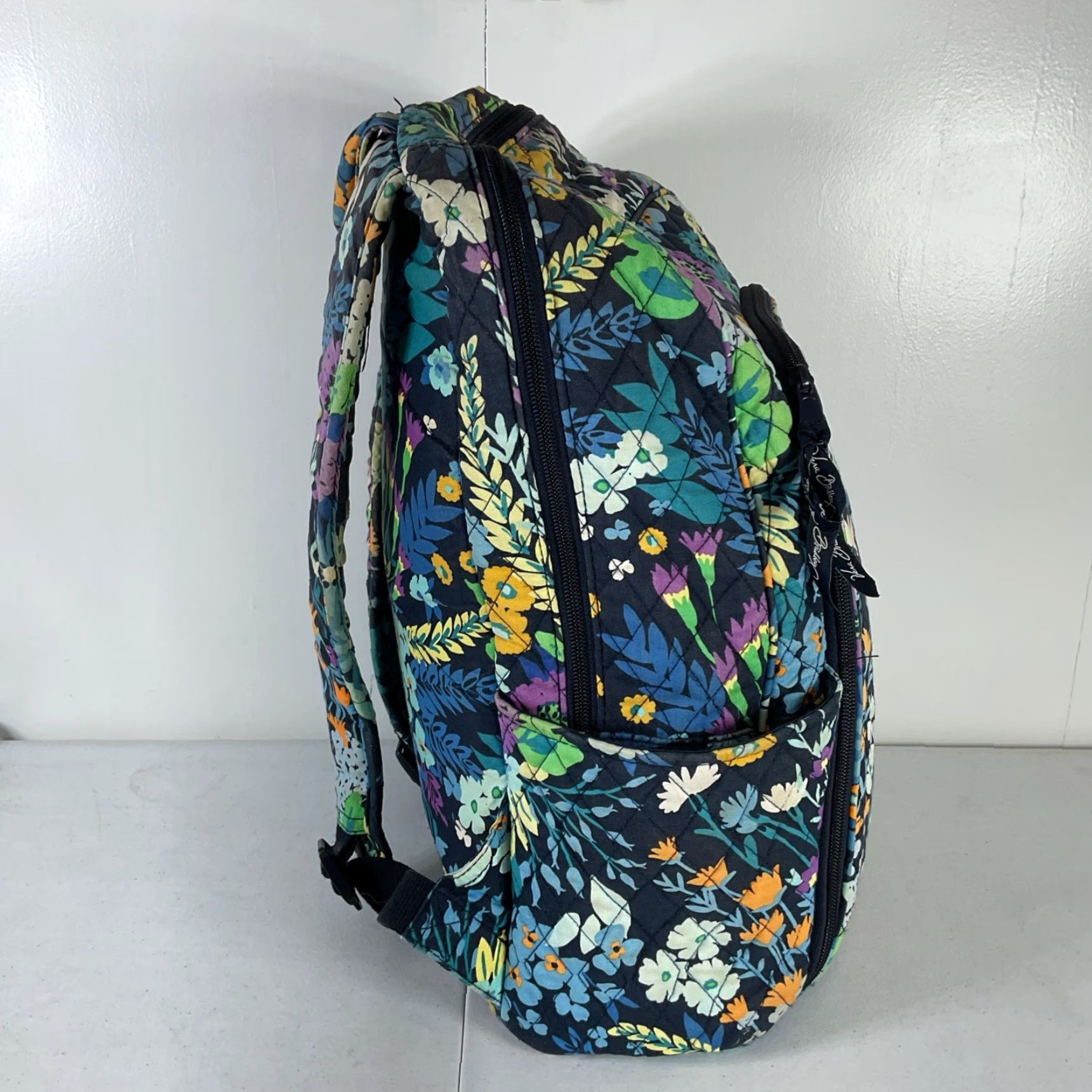 Vera Bradley Essential Large Backpack Blue Floral Spring 
