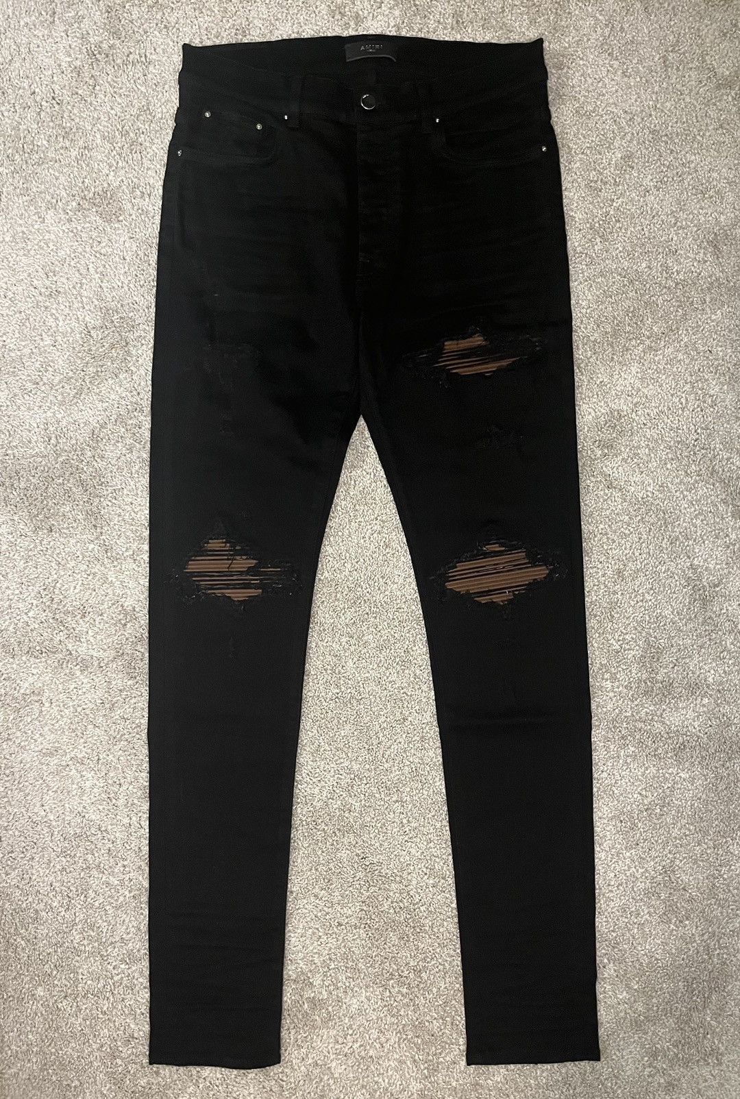 image of Amiri Mx1 Ultra Suede Jeans in Black, Men's (Size 36)