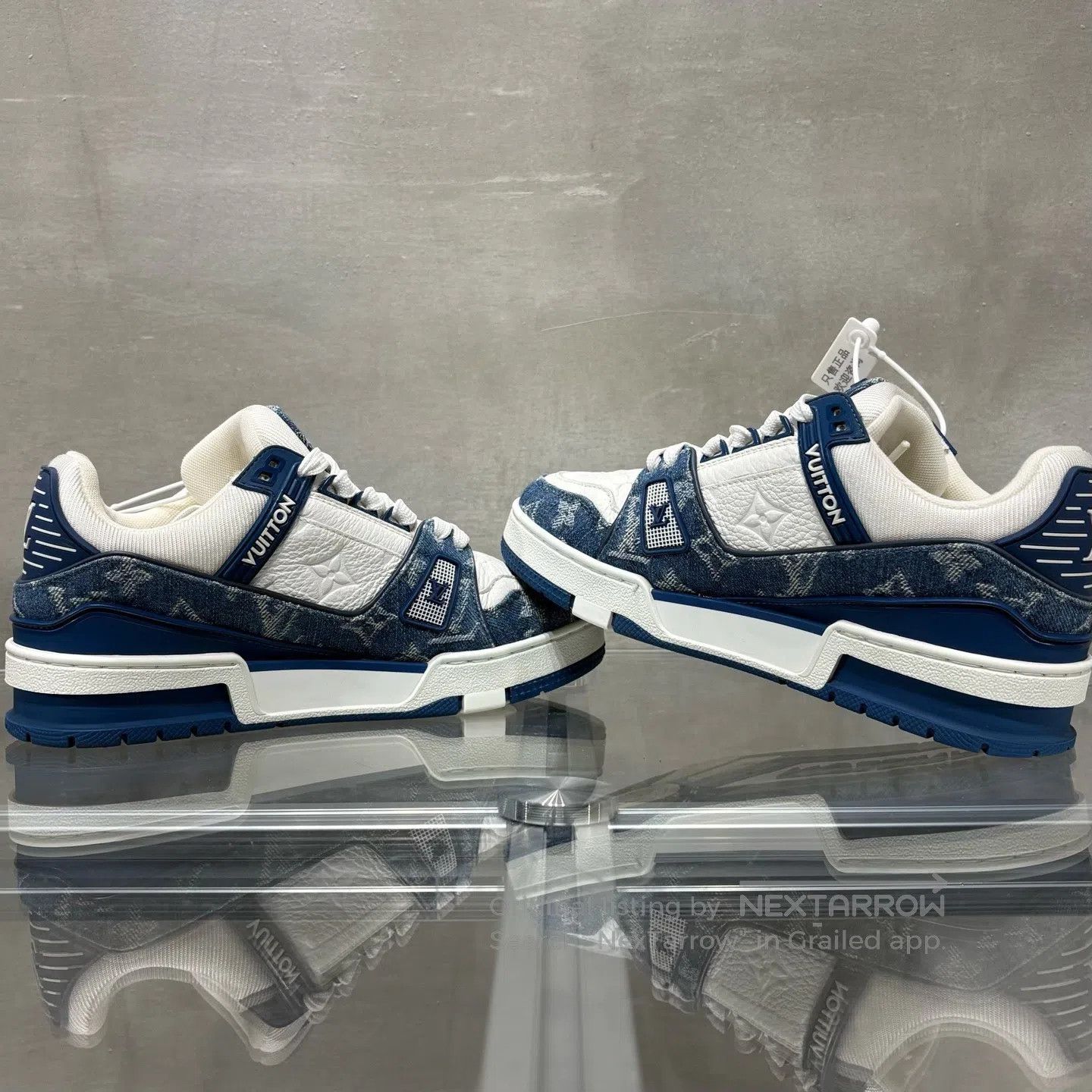 Louis Vuitton Louis Vuitton Trainer Blue and White Jeans shoes Size US 6 / IT 36 - 5 Thumbnail