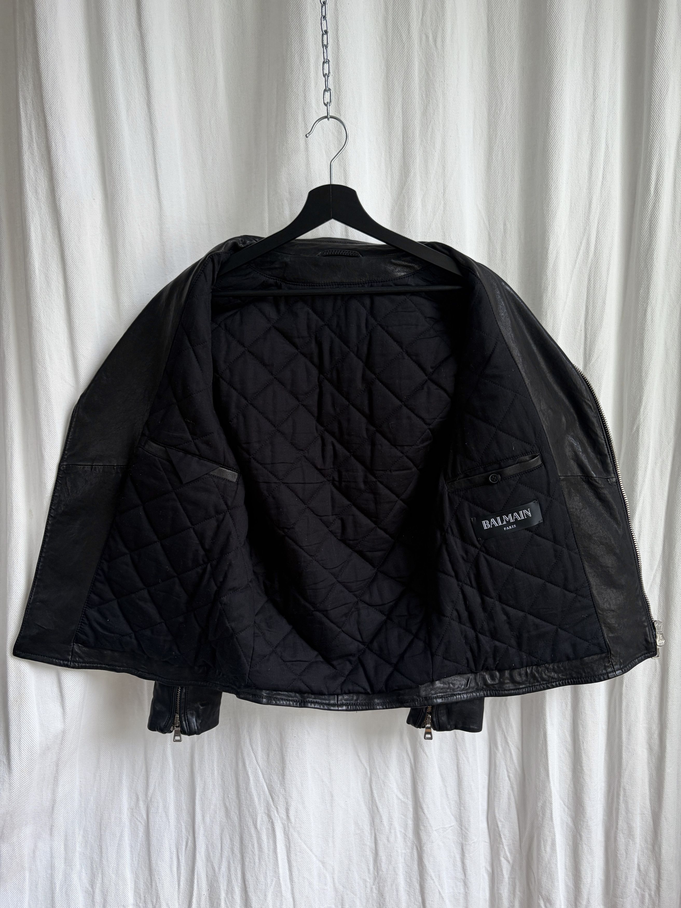 Balmain Double-Zip Perfecto Biker Leather Jacket Size US S / EU 44-46 / 1 - 11 Thumbnail