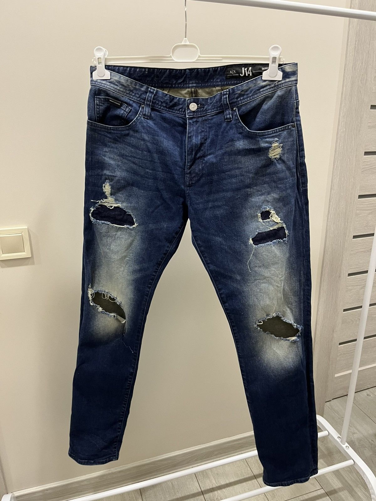 Japanese Brand Vintage Emporio Armani Y2K Denim Straight Jeans Old Money Size US 34 / EU 50 - 2 Thumbnail