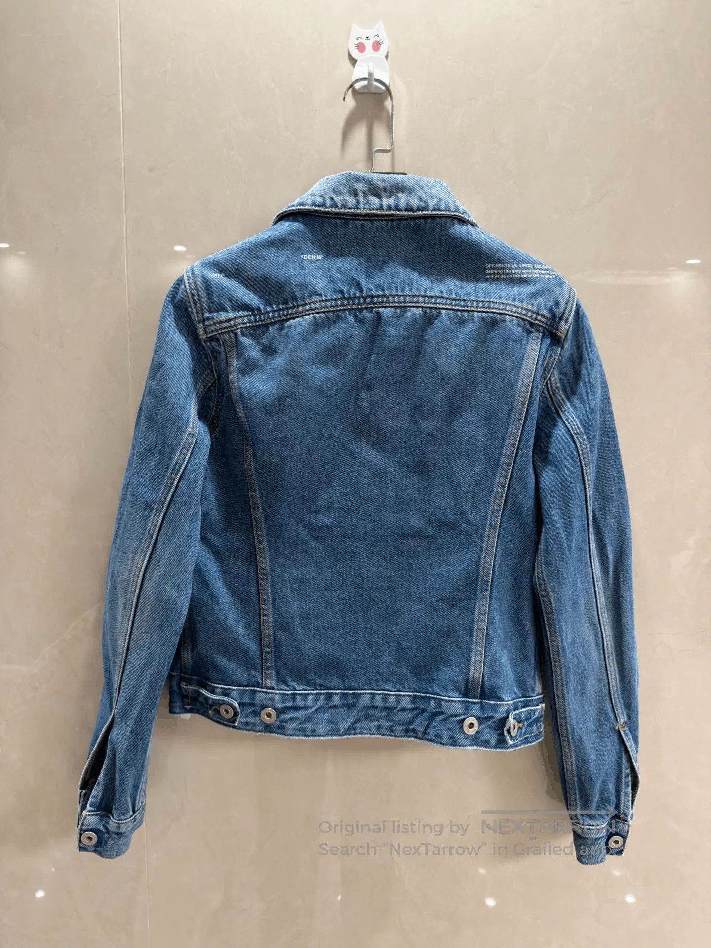 Japanese Brand Off-White Arrow Logo Blue Denim Jacket. Size XS / US 0-2 / IT 36-38 - 6 Thumbnail