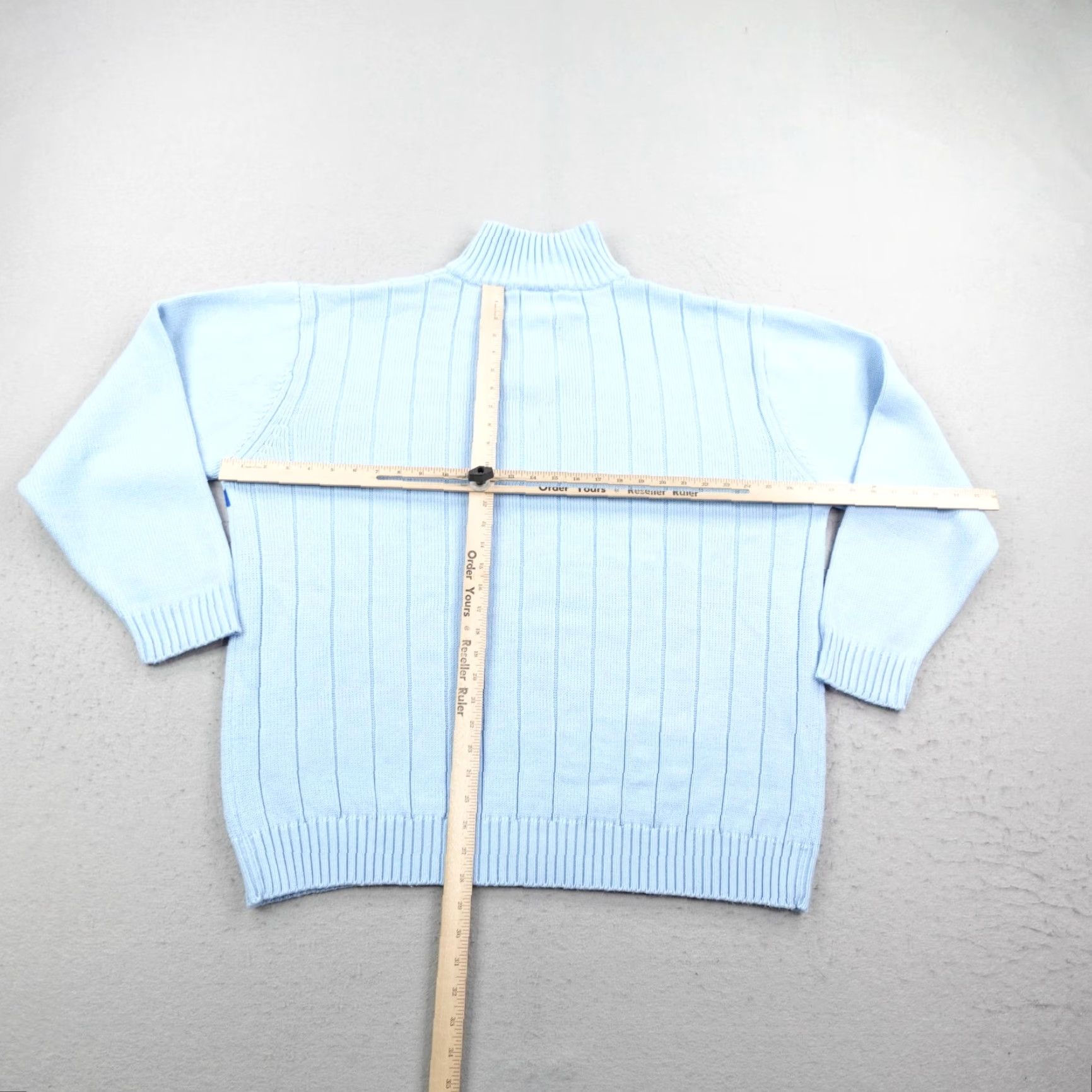 Southpole VINTAGE Southpole Sweater Mens 2XL Light Blue Striped 1/4 Zip Mock Neck Pullover Size US XXL / EU 58 / 5 - 5 Thumbnail