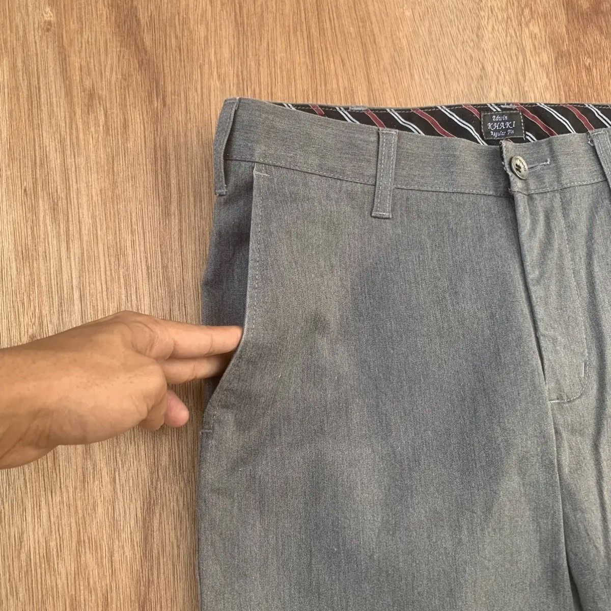 Edwin ⚡️ FLASH SALE ⚡️EDWIN KHAKI REGULAR FIT TROUSERS BLANK PANTS Size US 30 / EU 46 - 3 Thumbnail