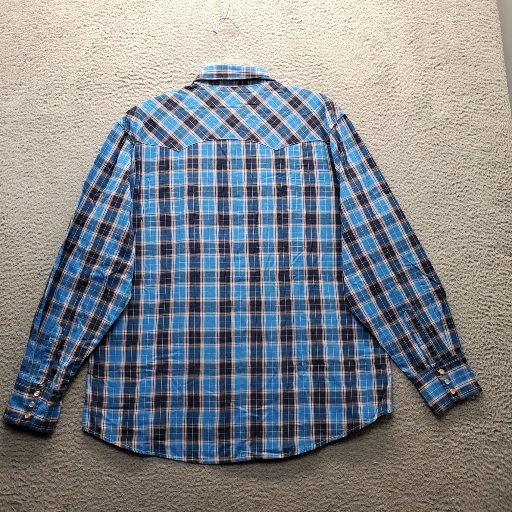 Wrangler Wrangler Wrancher Mens Western Shirt Mult Plaid Chest Pocket Snap Collar XL Size US XL / EU 56 / 4 - 2 Thumbnail
