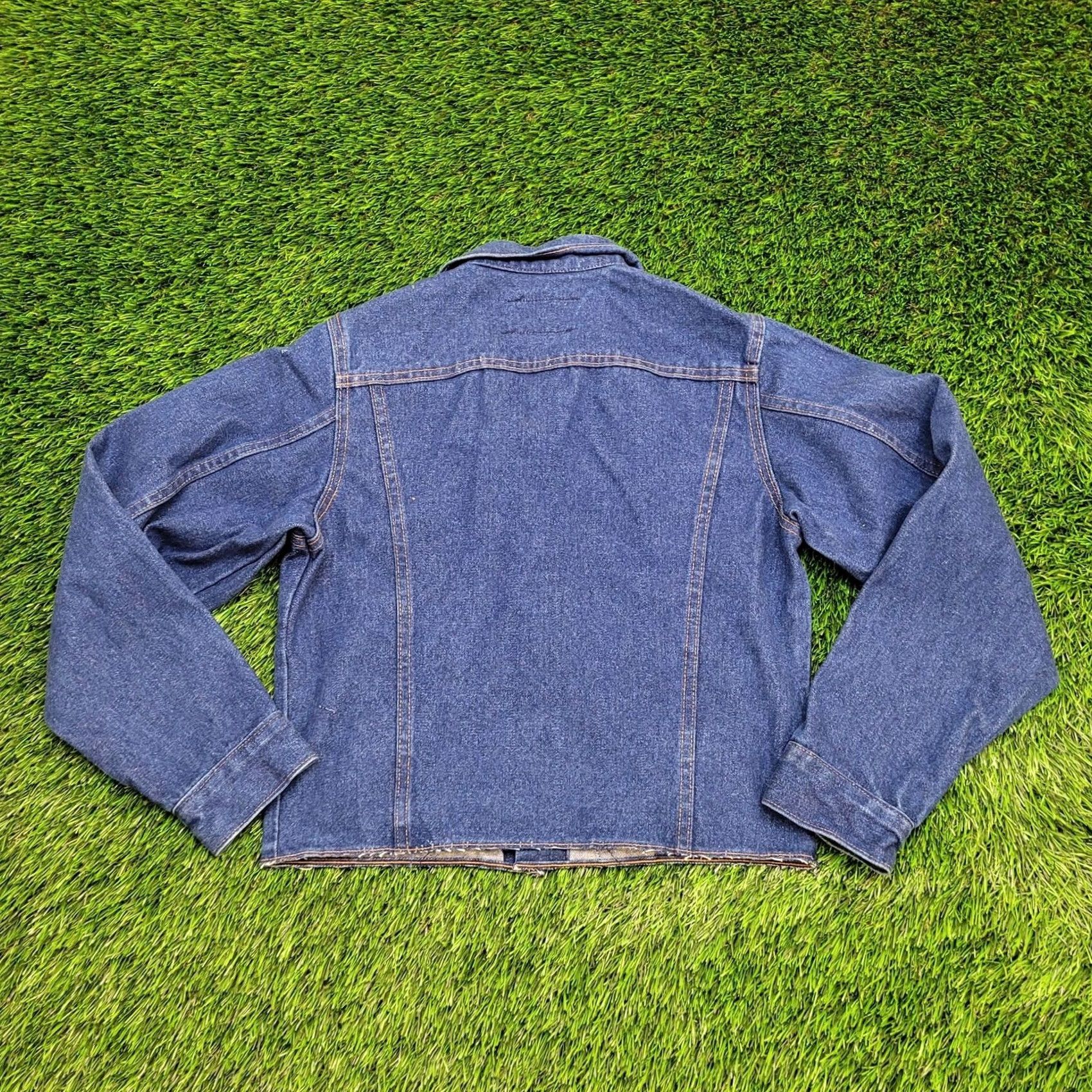 Denime VINTAGE Cropped Denim Jacket Womens Small 17x20 Dark-Wash Denim Jacket Cropped 1990s 90s Womens Size 3XL / US 20-22 - 2 Thumbnail