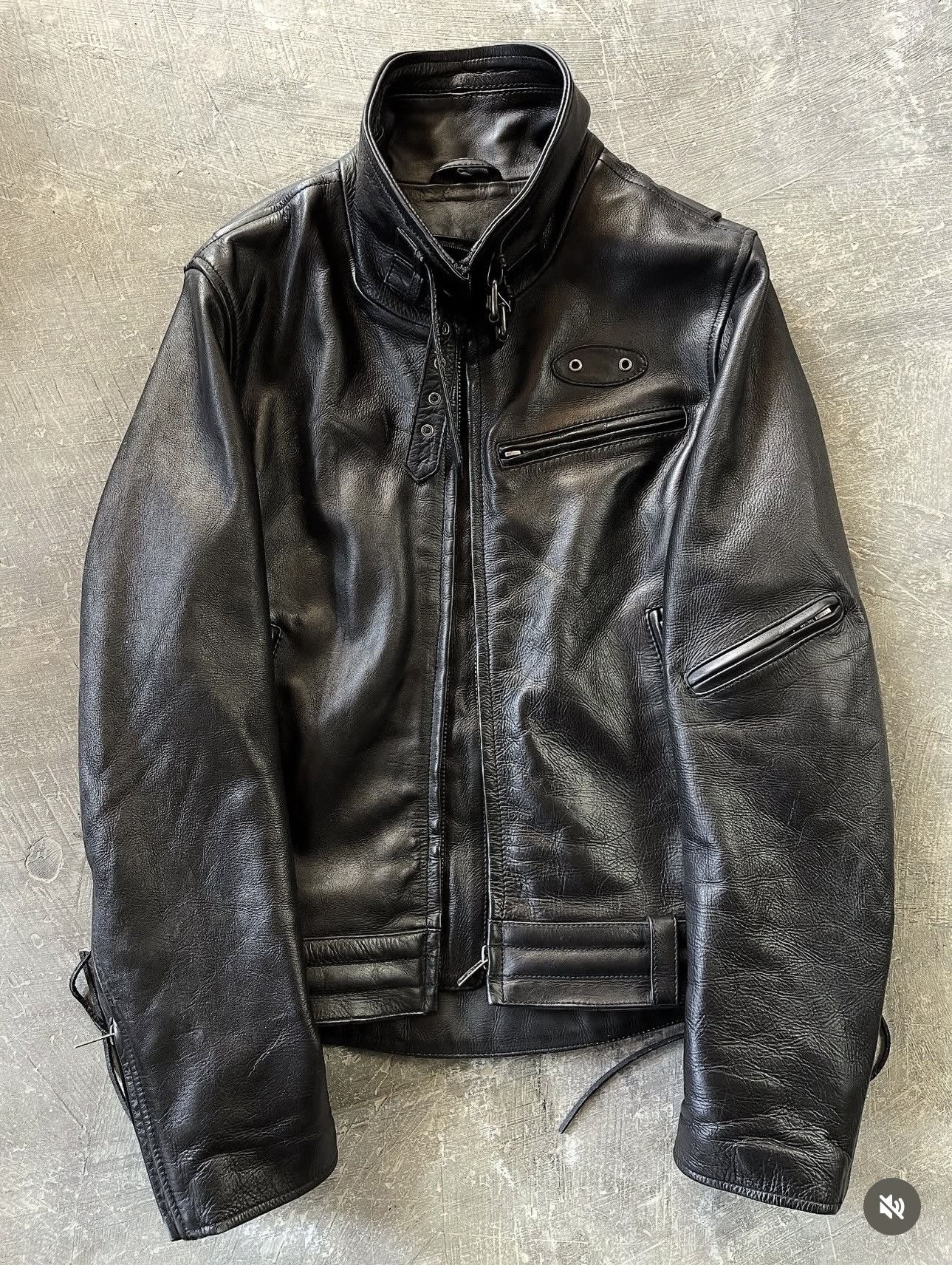 Liugoo Leather's Black Label Police Leather Jacket