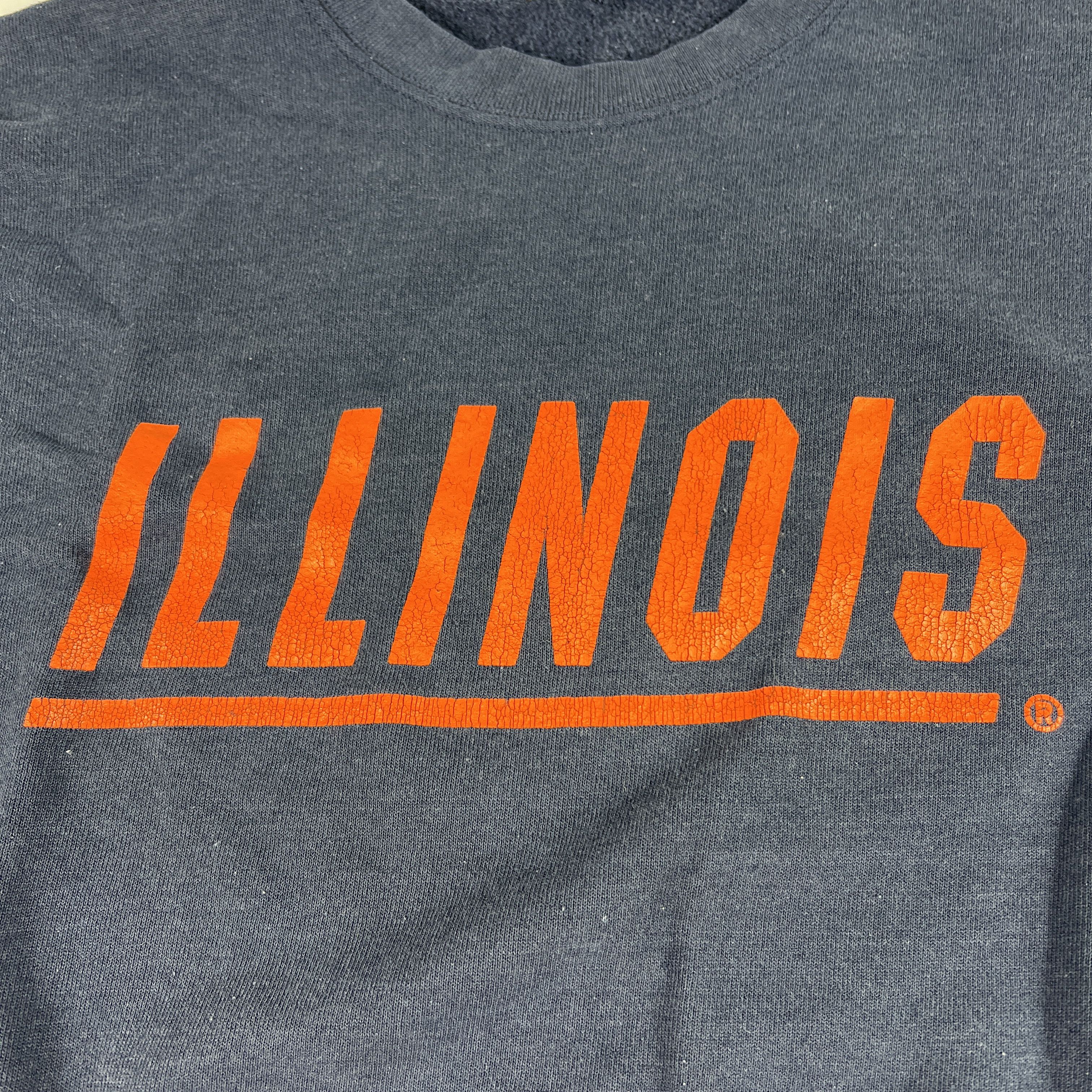 NCAA × Vintage VTG Illinois Fighting Illini Sweatshirt Blue Faded Crewneck Size US XL / EU 56 / 4 - 6 Thumbnail